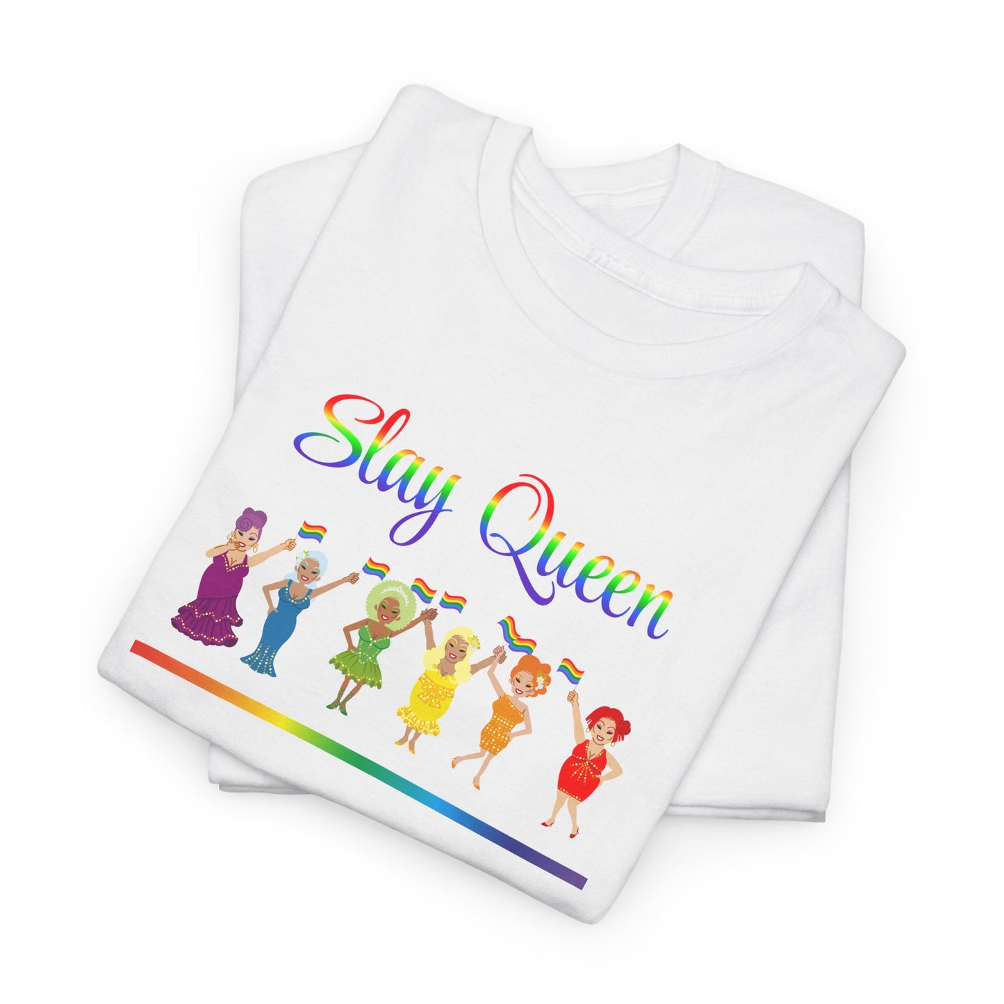 Pride Celebratory Drag Queen Tee - Slay Queen, Unisex Cotton Tee, LGBTQ+ Apparel
