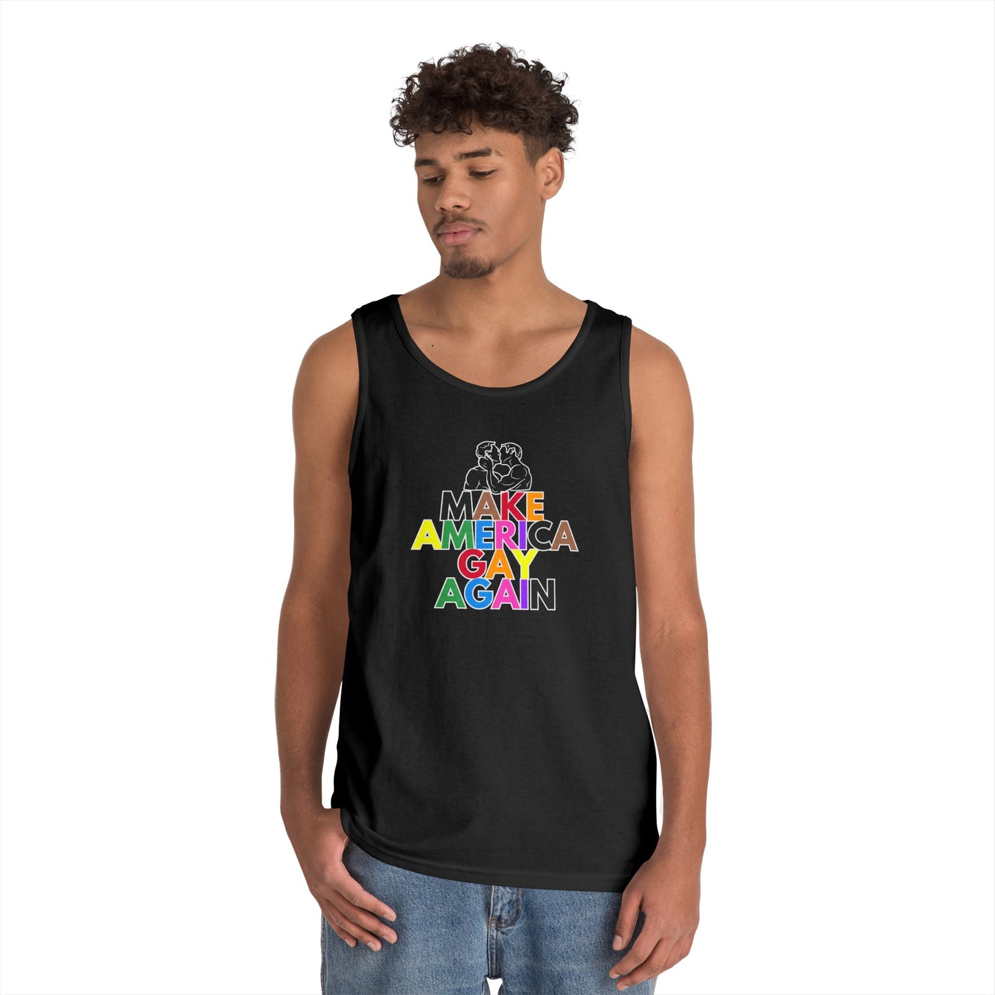 Make America Gay Again Unisex Heavy Cotton Tank Top - LGBTQ+ Pride Wear