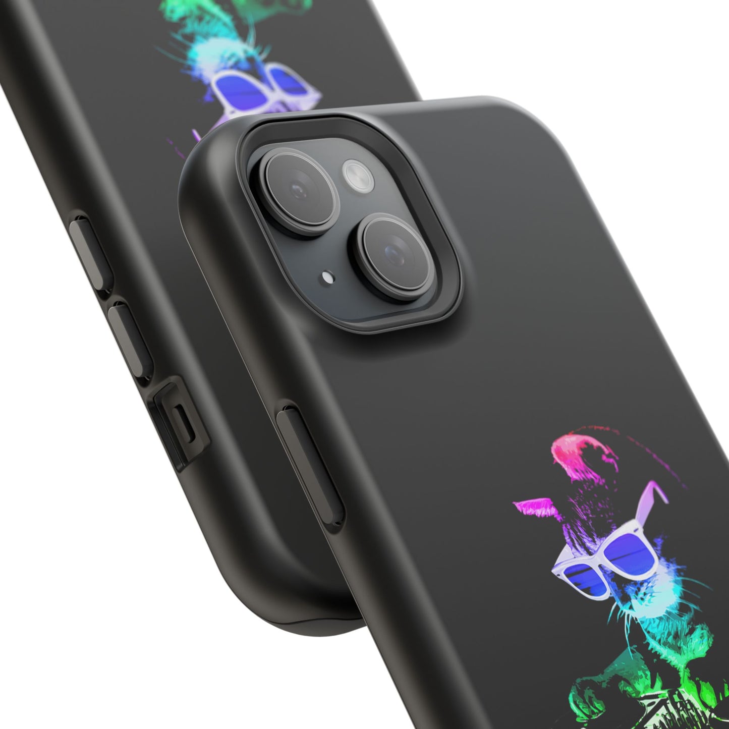 iPhone Case - Retro Rainbow DJ Kitty - MagSafe