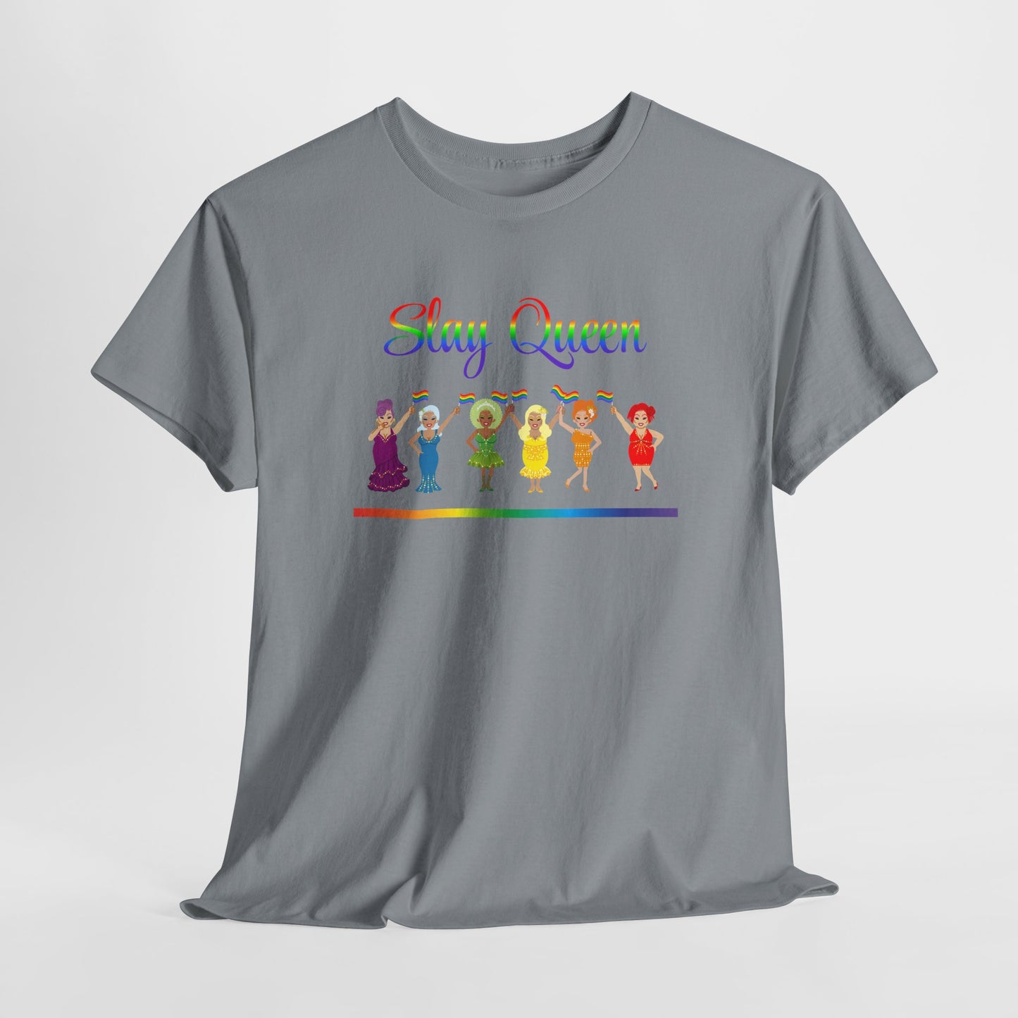 Pride Celebratory Drag Queen Tee - Slay Queen, Unisex Cotton Tee, LGBTQ+ Apparel