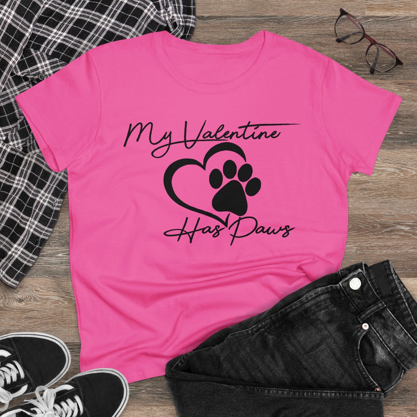 Dog Lover Women's T-Shirt - Valentine's Day 'My Valentine Has Paws'