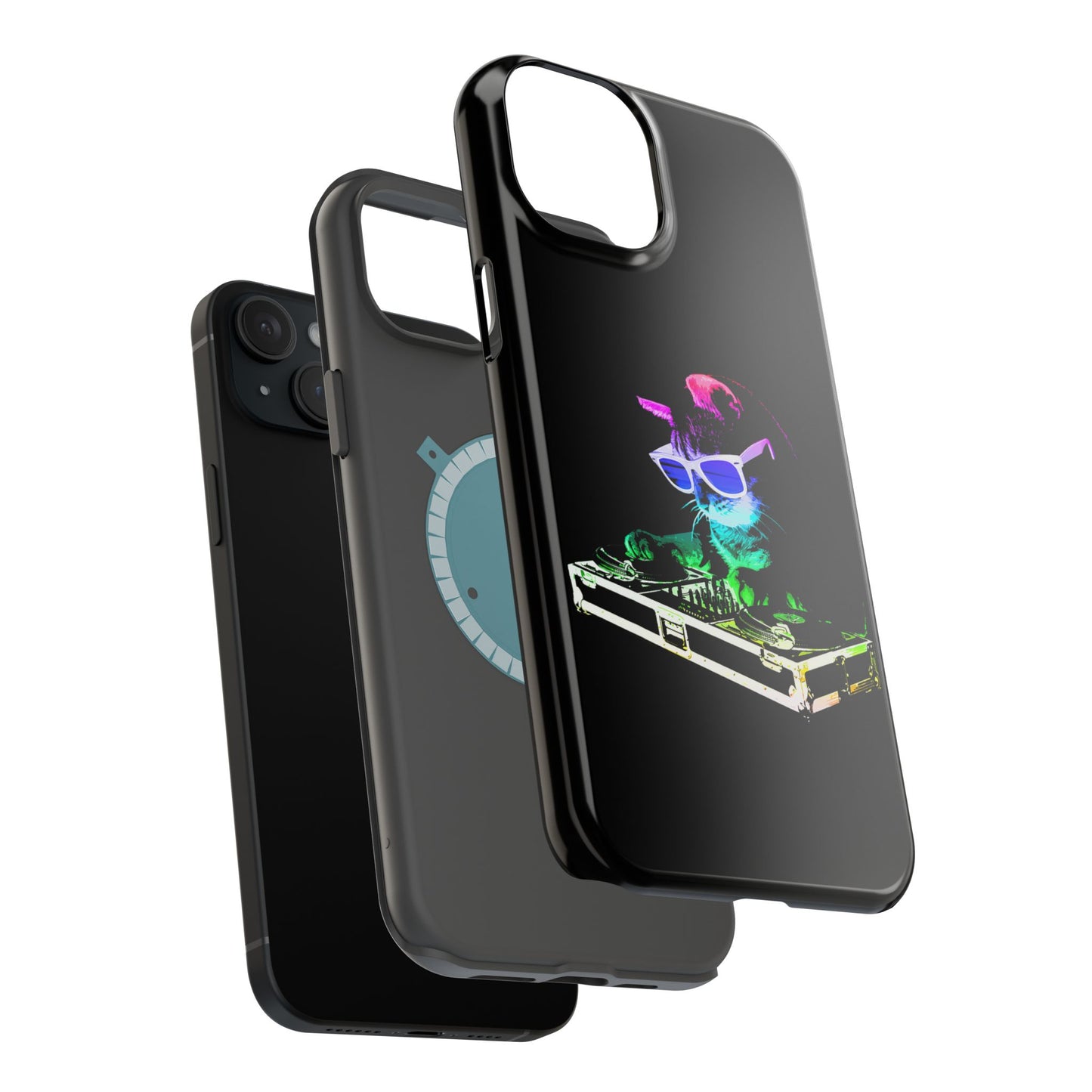iPhone Case - Retro Rainbow DJ Kitty - MagSafe