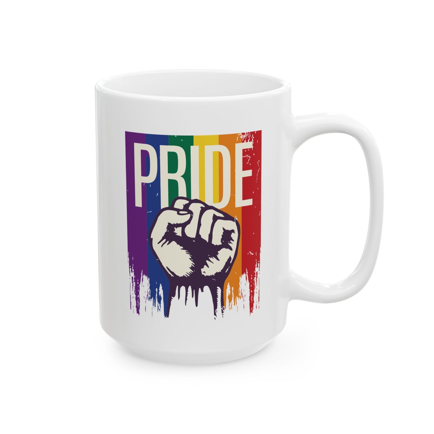 Pride Ceramic Mug - 15oz, Colorful LGBTQ+ Coffee Cup for Celebrations