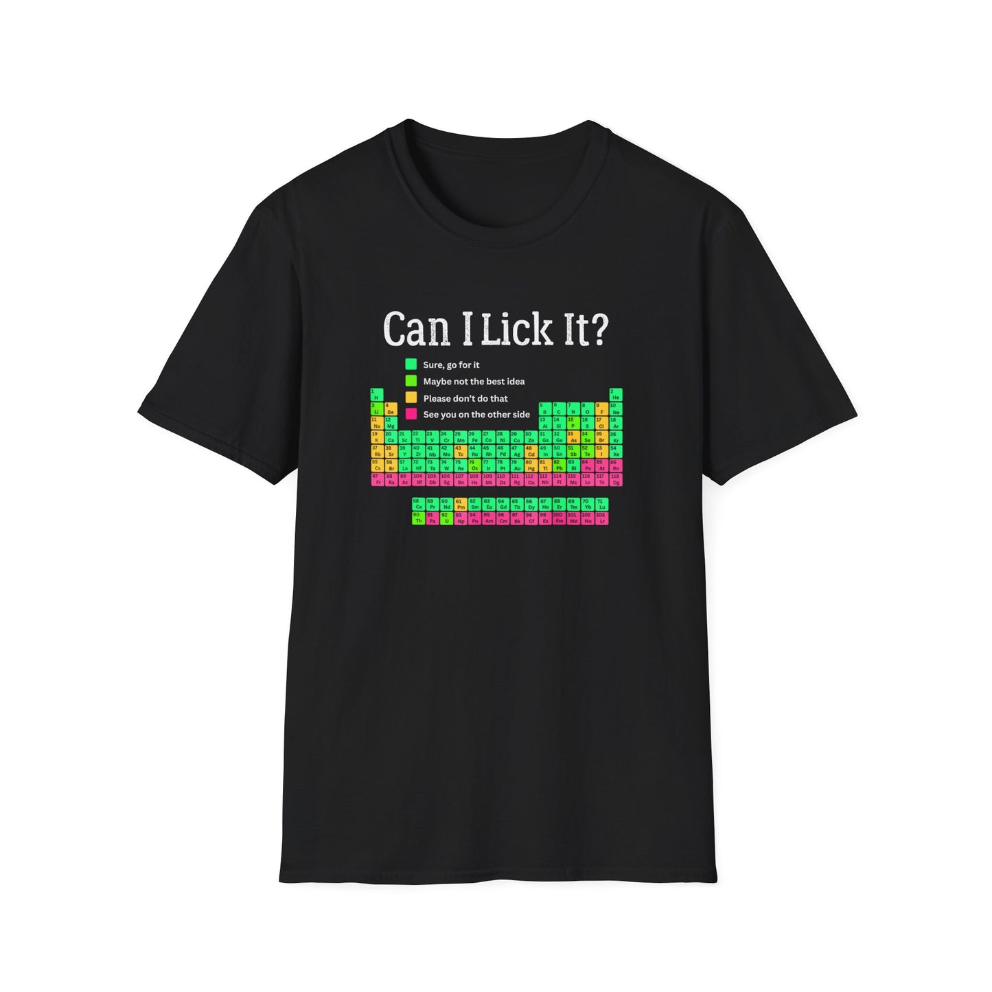 Funny Periodic Table 'Can I Lick It' T-Shirt