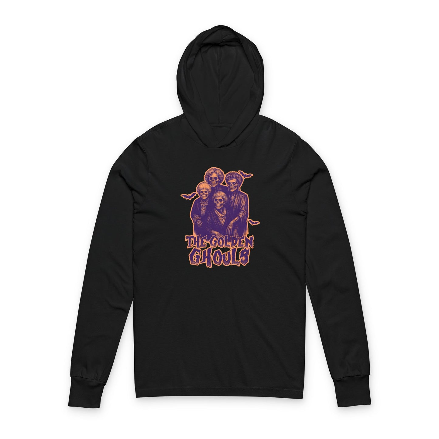 The Golden Ghouls Unisex Hooded Long Sleeve Tee, Halloween Sitcom Inspired Apparel, Spooky Season Shirt, Ghostly Gift, Festival Wear, Graphic Hoodie