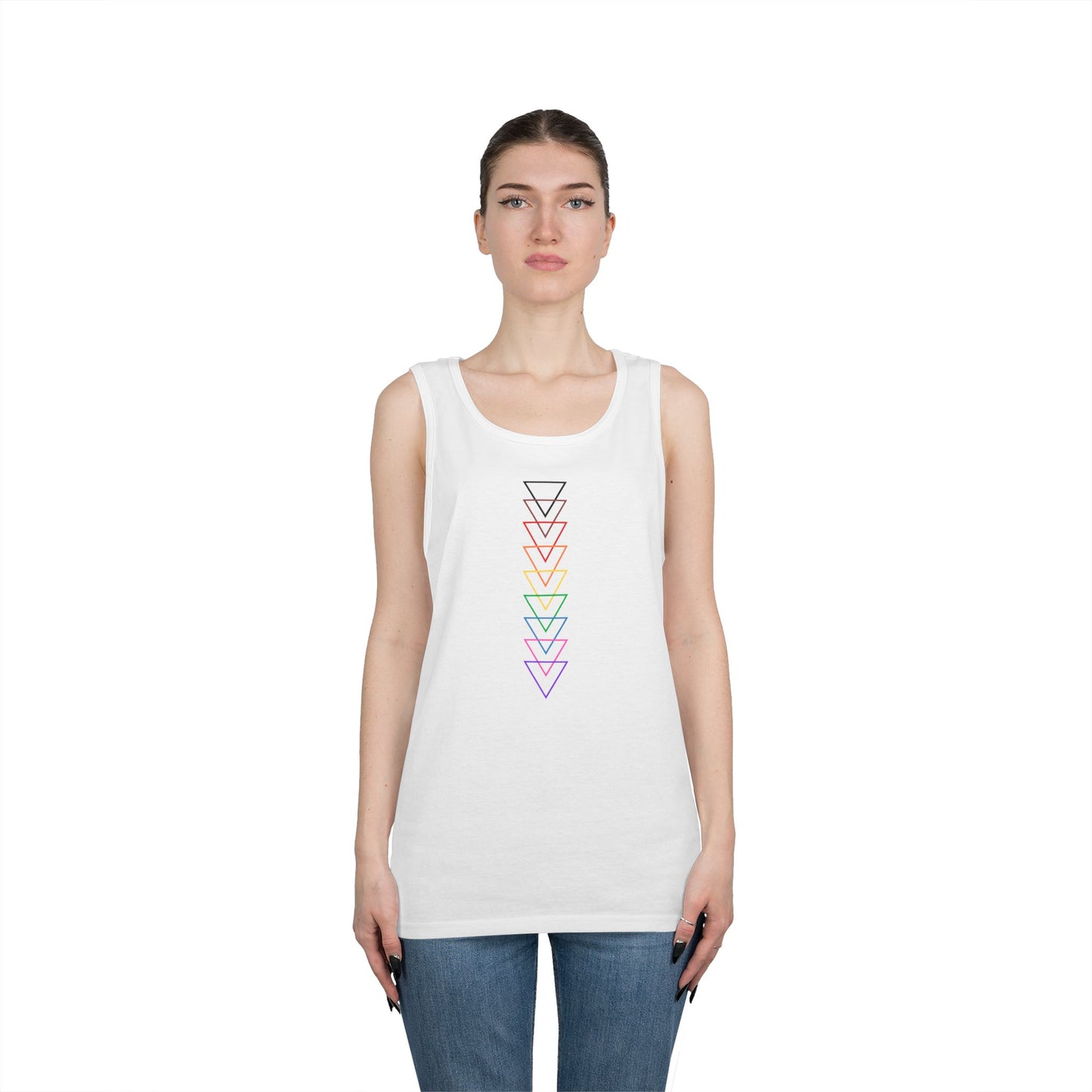 LGBTQ+ Pride Arrows Design Unisex Heavy Cotton Tank Top - Summer Vibes