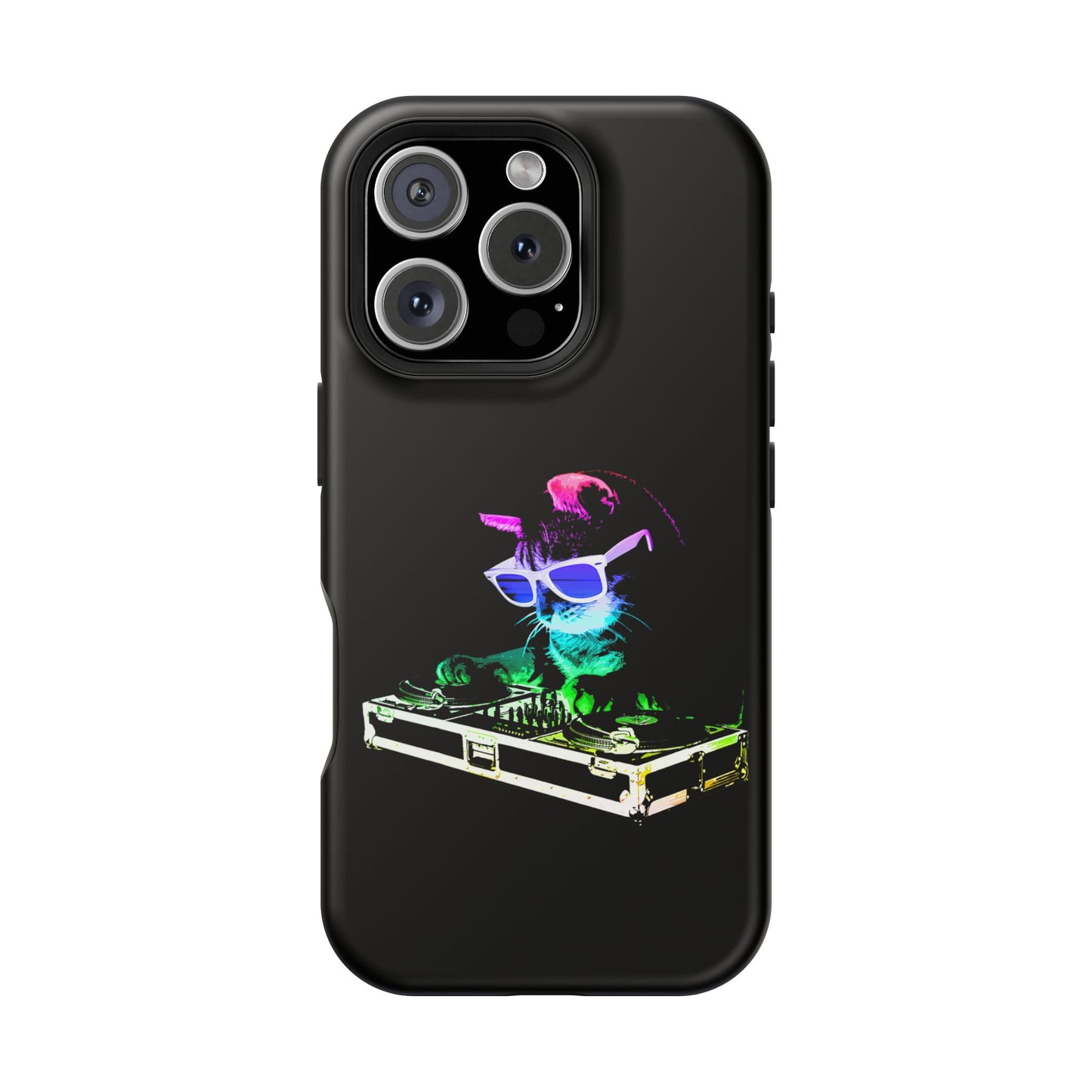 iPhone Case - Retro Rainbow DJ Kitty - MagSafe