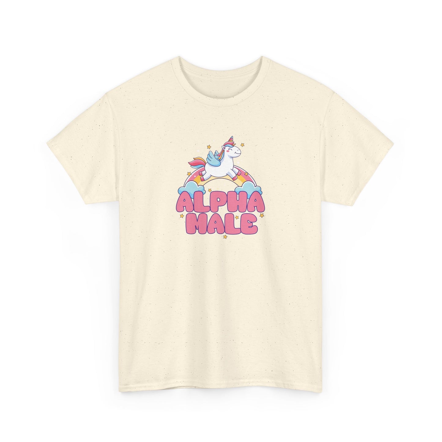 Funny 'Alpha Male' Unicorn and Rainbow Novelty T-Shirt