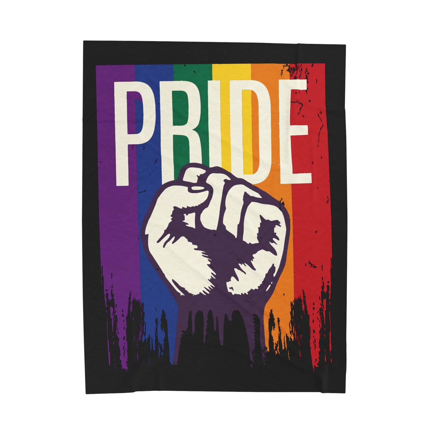 Pride Fist Velveteen Plush Blanket – Cozy Support for LGBTQ+ Rights