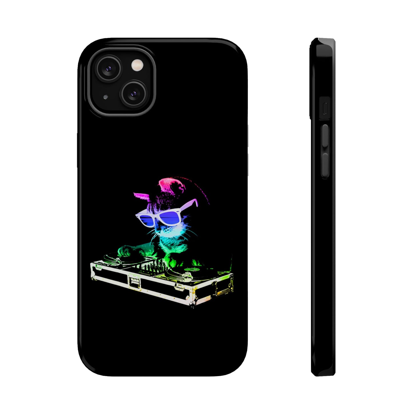 iPhone Case - Retro Rainbow DJ Kitty - MagSafe