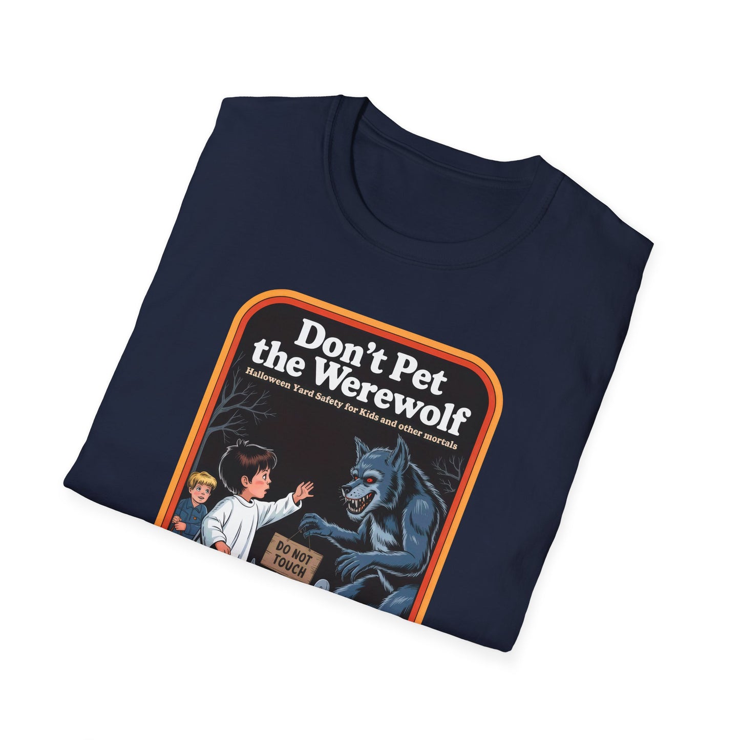 Funny Werewolf Warning Vintage Tee, Halloween Shirt, Spooky Graphic T-Shirt, Unisex Casual Wear, Autumn Outfit, Gift for Monster Lovers