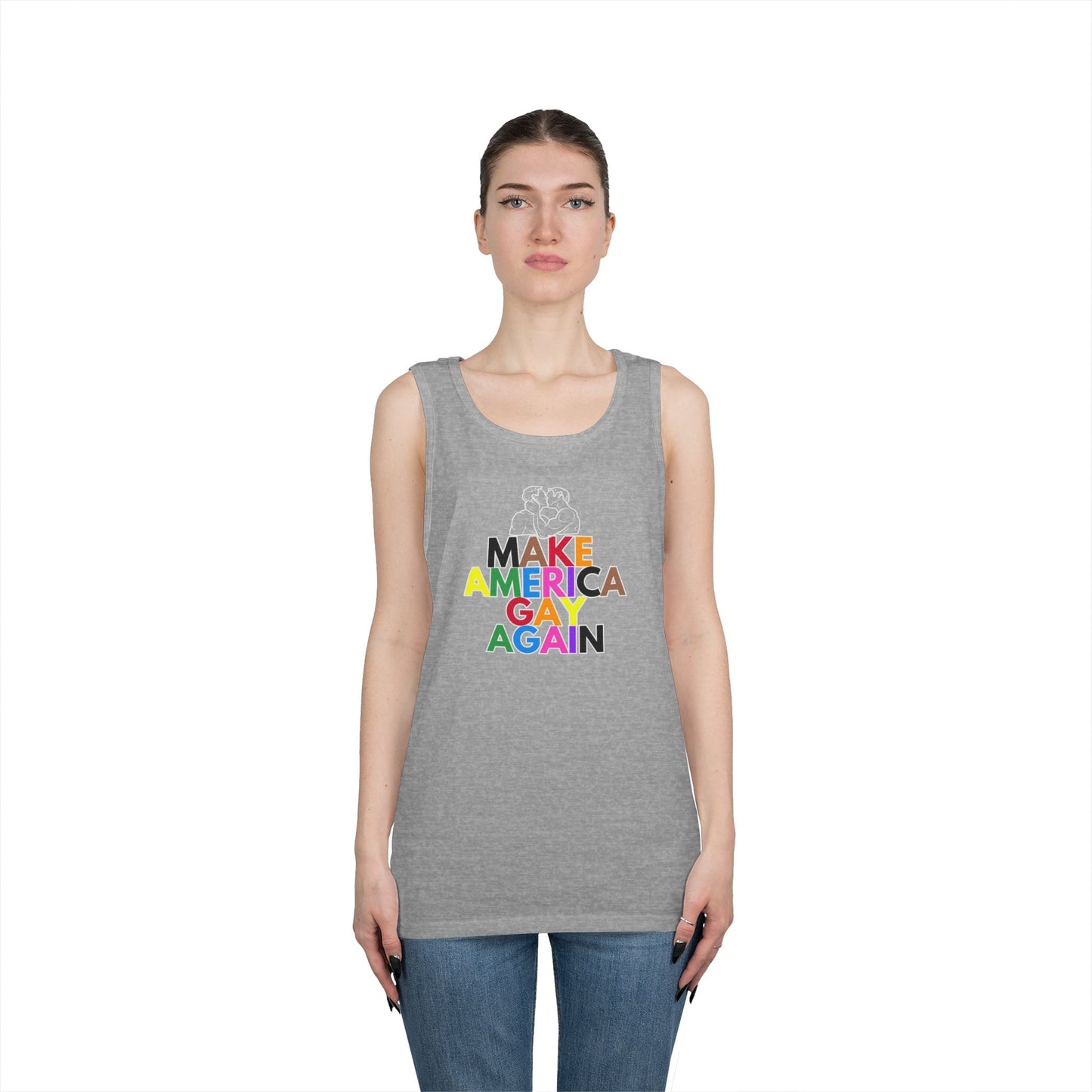 Make America Gay Again Unisex Heavy Cotton Tank Top - LGBTQ+ Pride Wear