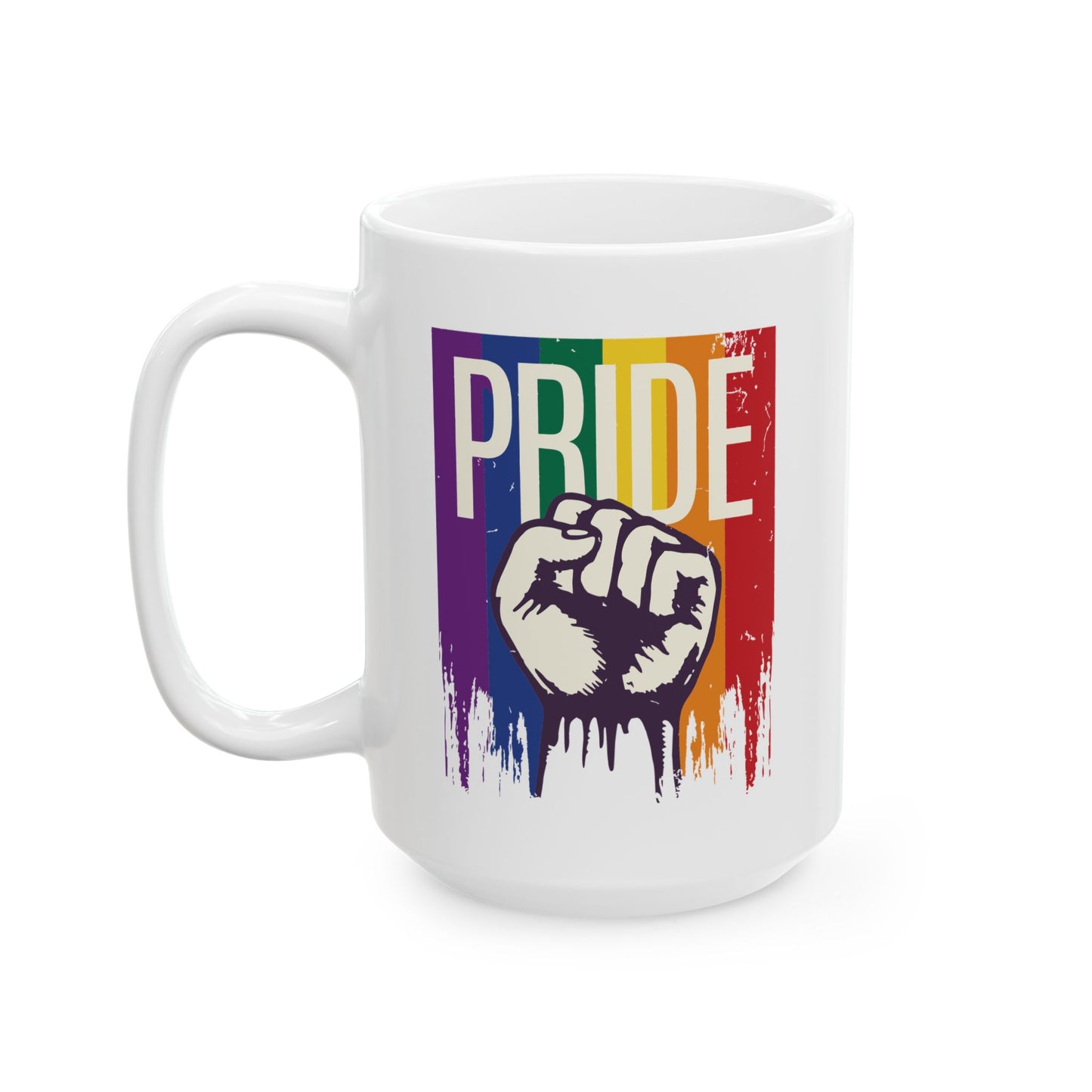 Pride Ceramic Mug - 15oz, Colorful LGBTQ+ Coffee Cup for Celebrations