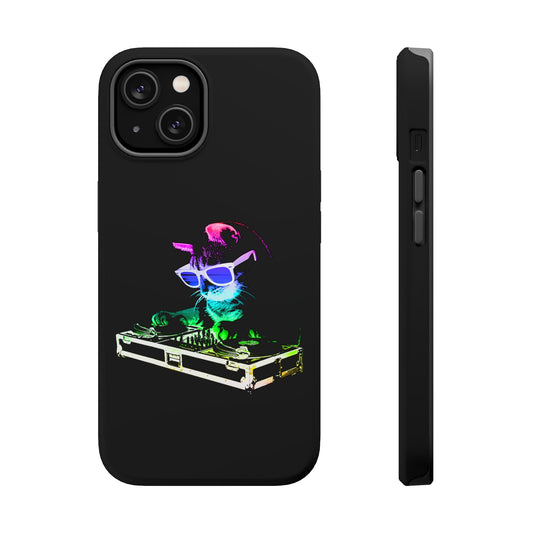 iPhone Case - Retro Rainbow DJ Kitty - MagSafe