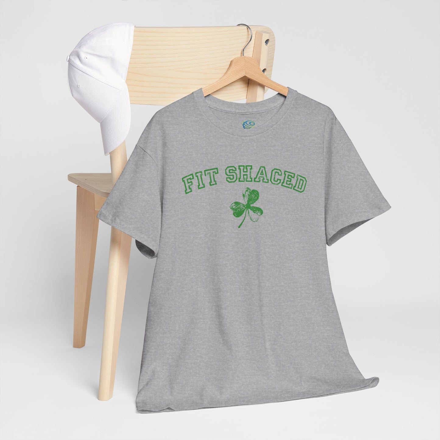 Funny St. Patrick's Day Unisex Heavy Cotton Tee - "Fit Shaced" Shamrock Design