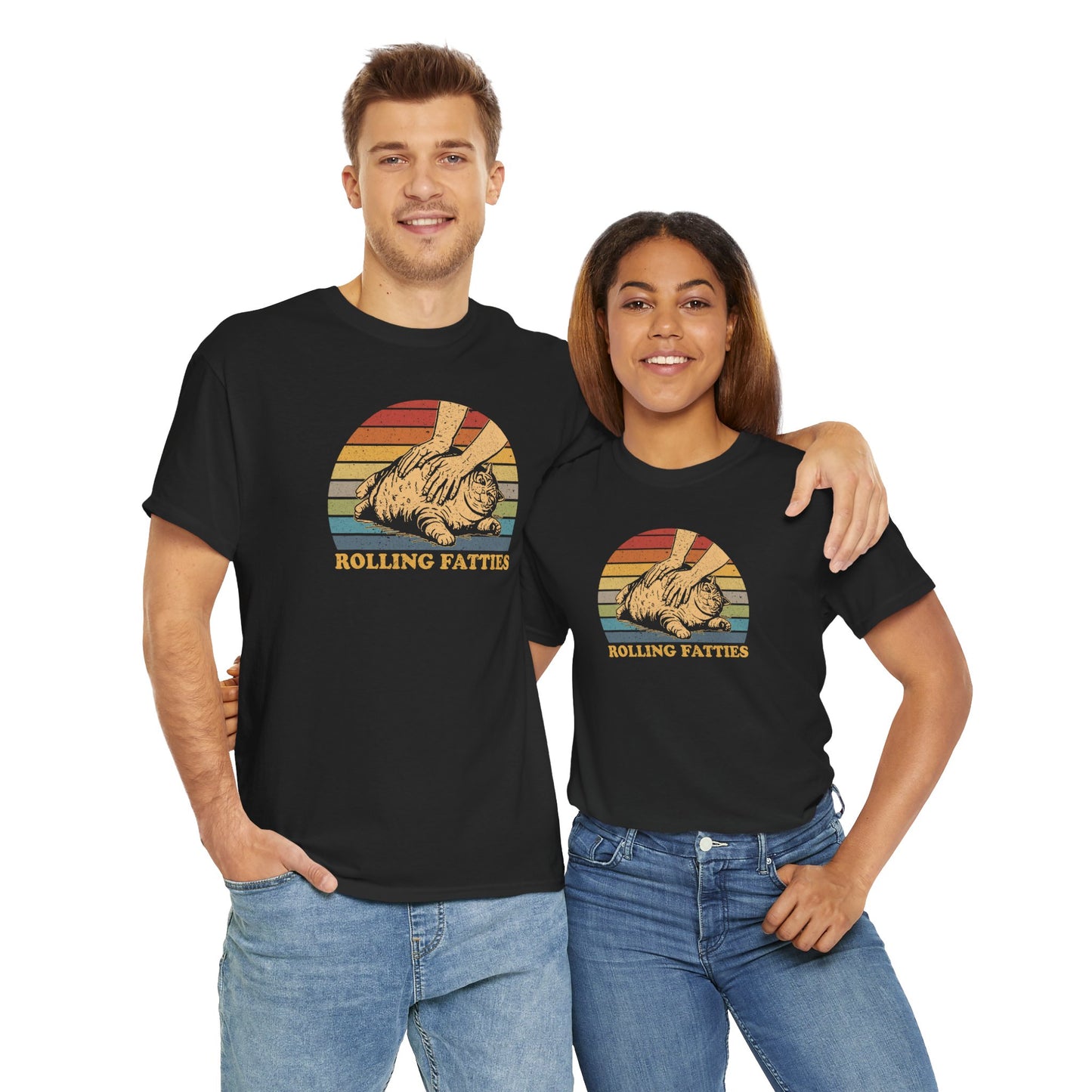Funny 'Rolling Fatties' Unisex Tee - Fat Cat T-shirt