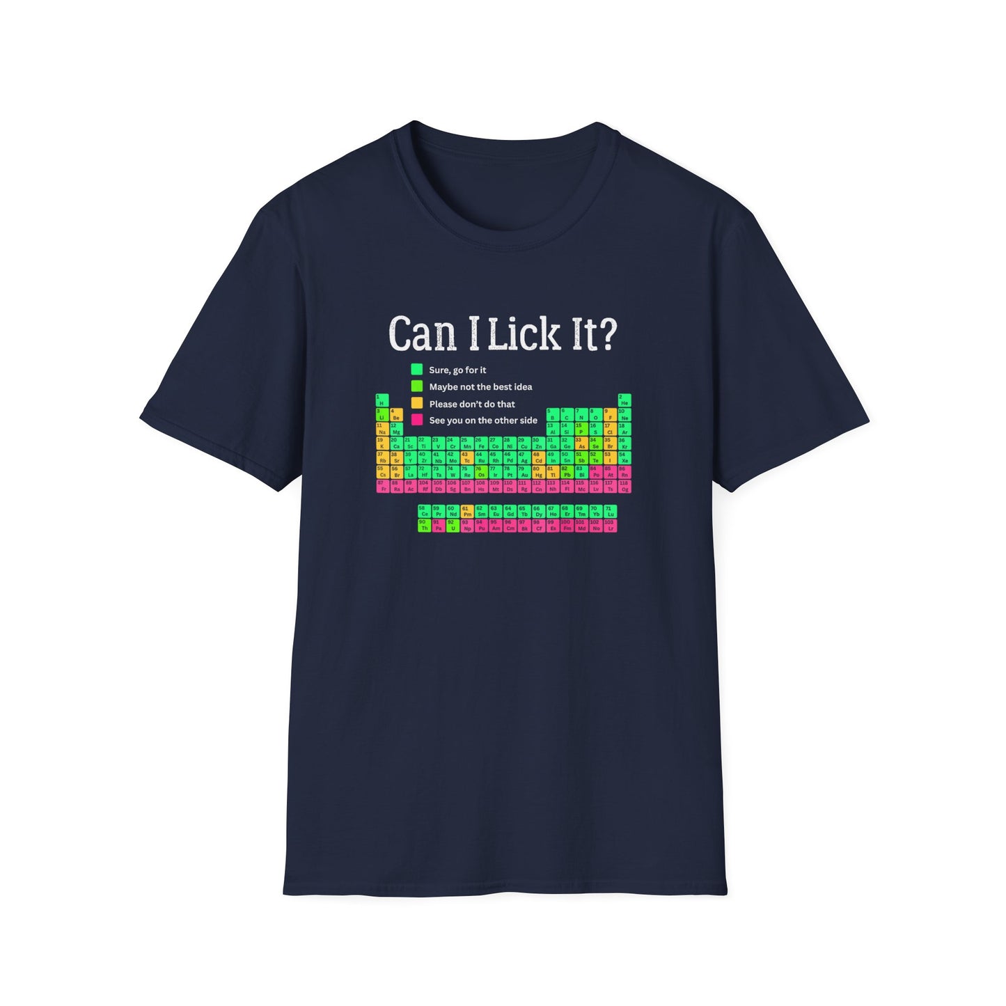 Funny Periodic Table 'Can I Lick It' T-Shirt