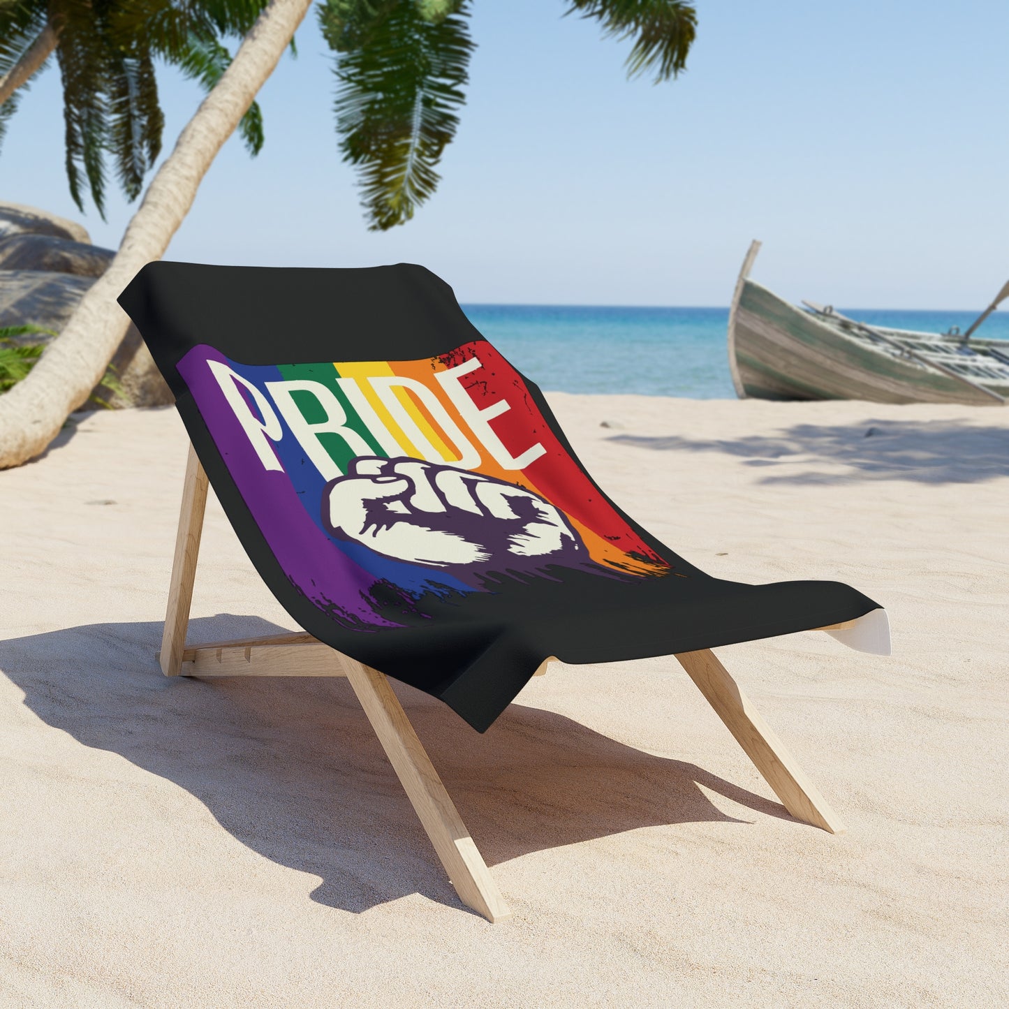 Pride Beach Towel - Vibrant Rainbow Design for LGBTQ+ Celebrations