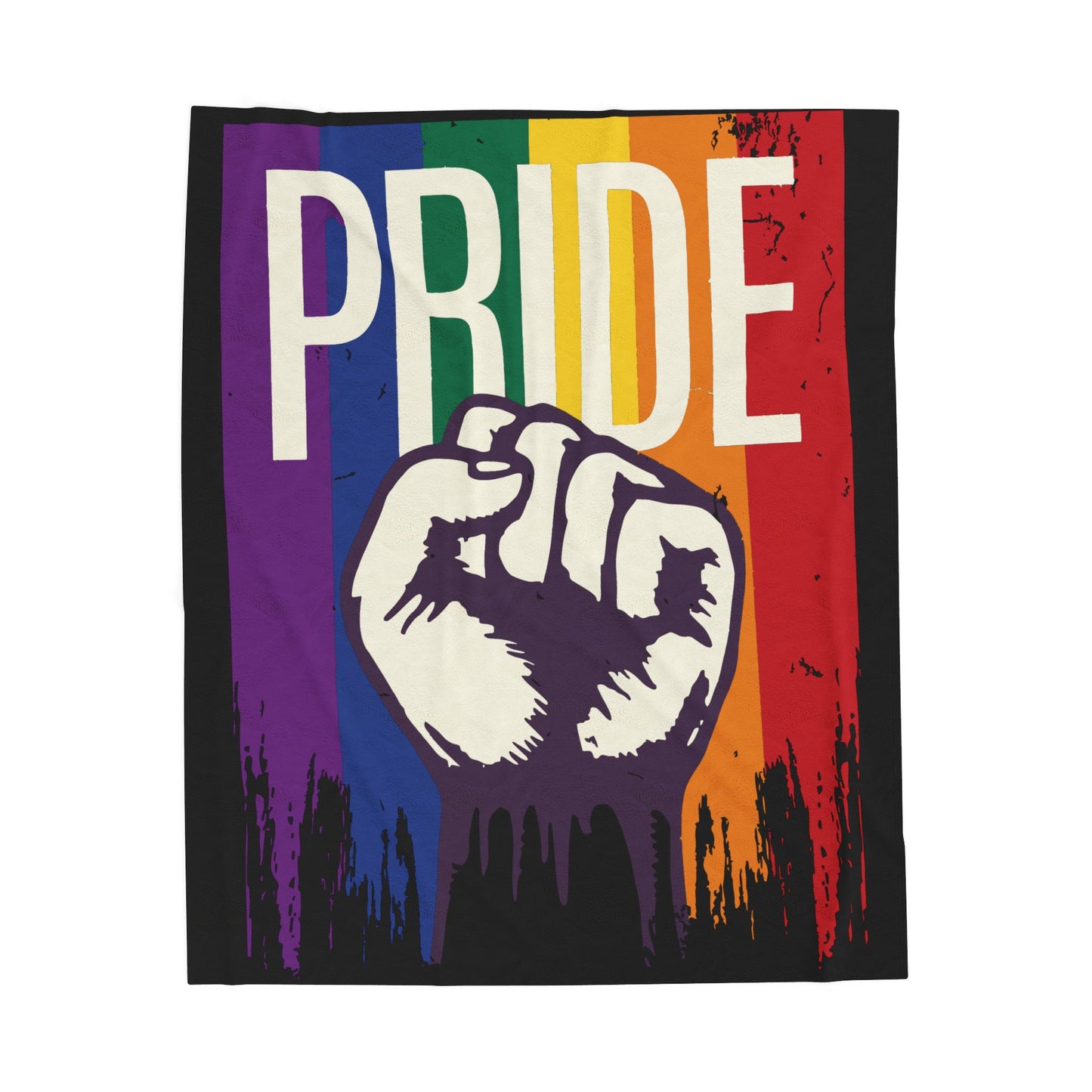 Pride Fist Velveteen Plush Blanket – Cozy Support for LGBTQ+ Rights