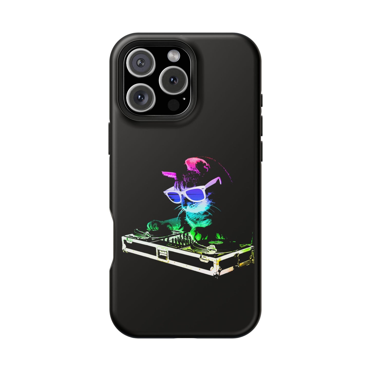 iPhone Case - Retro Rainbow DJ Kitty - MagSafe