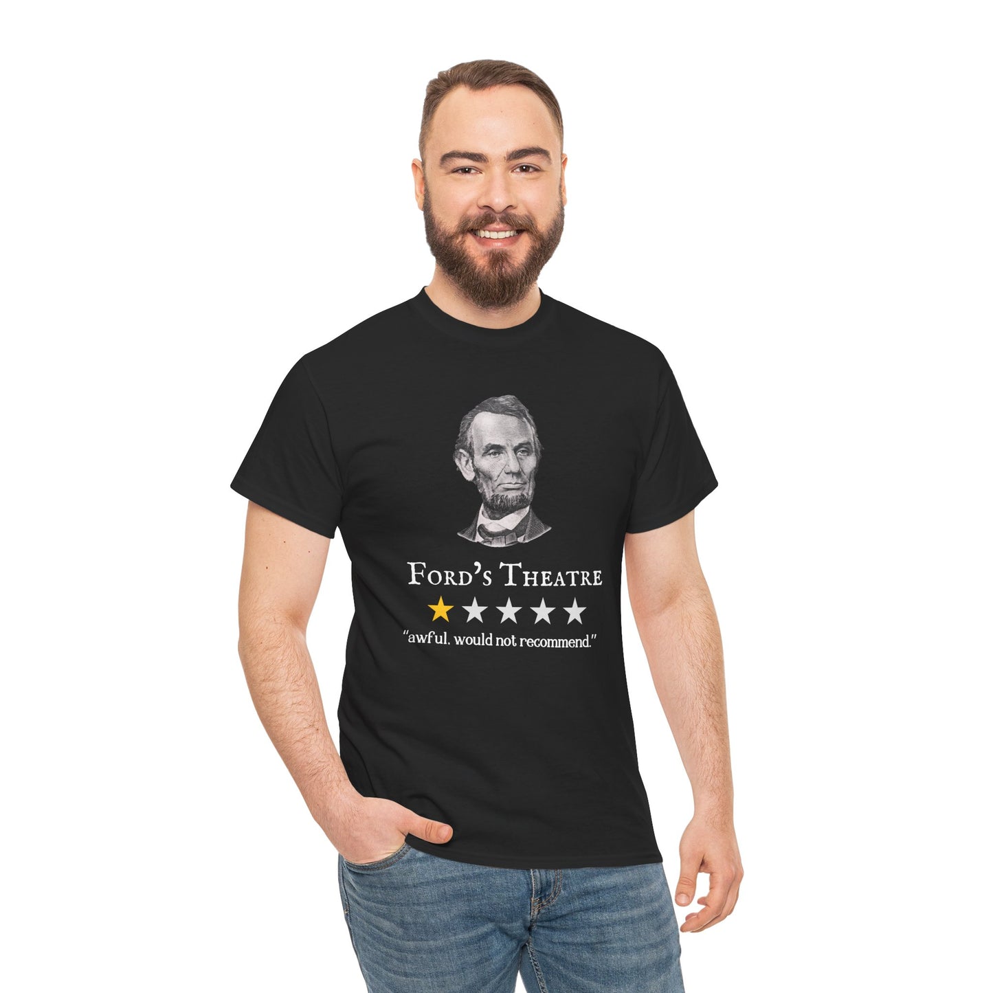 Funny Abraham Lincoln Ford's Theater Google Review Unisex Tee