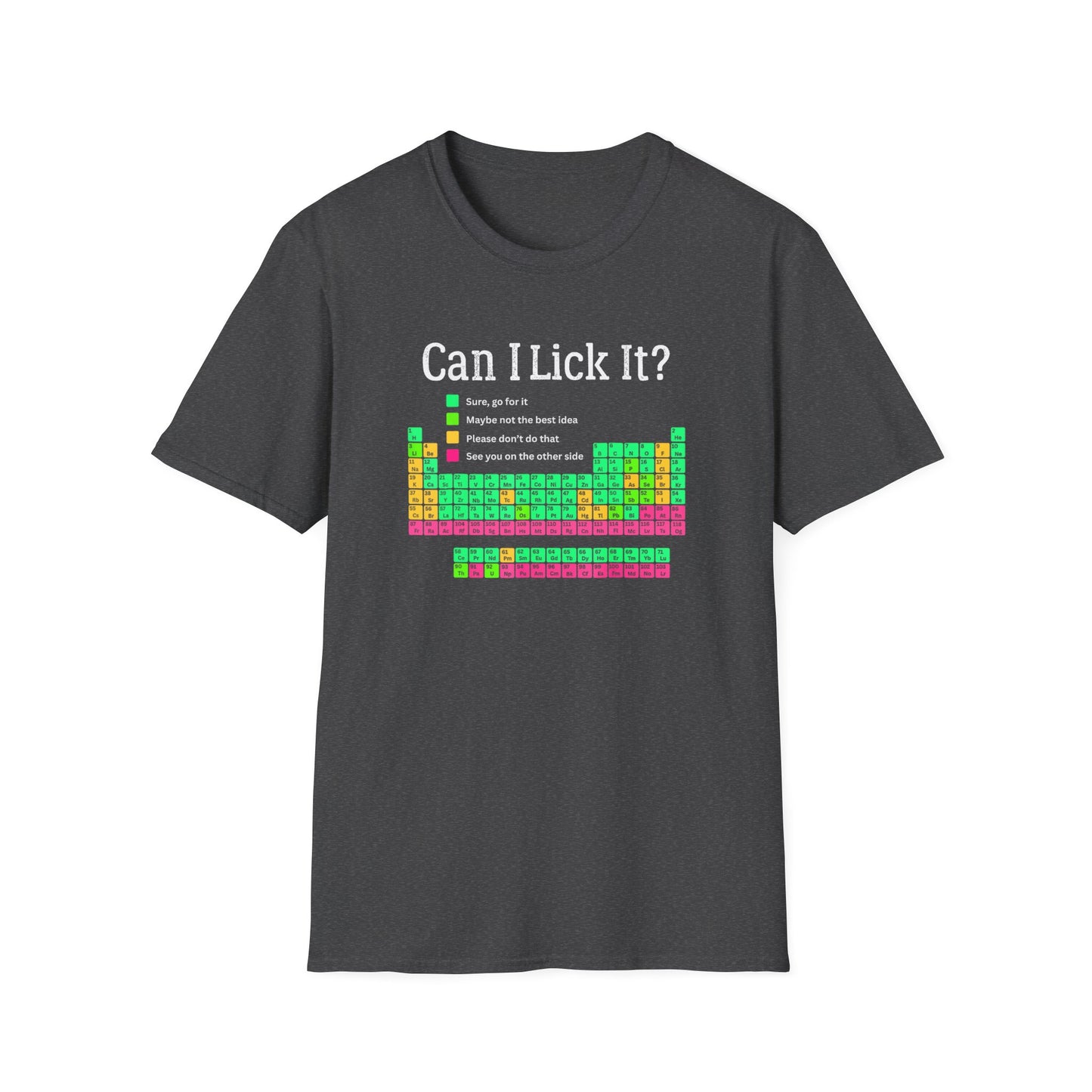 Funny Periodic Table 'Can I Lick It' T-Shirt