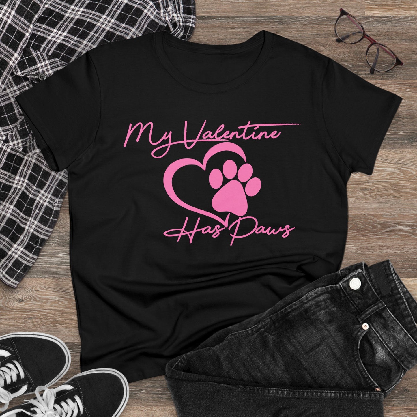 Dog Lover Women's T-Shirt - Valentine's Day 'My Valentine Has Paws'