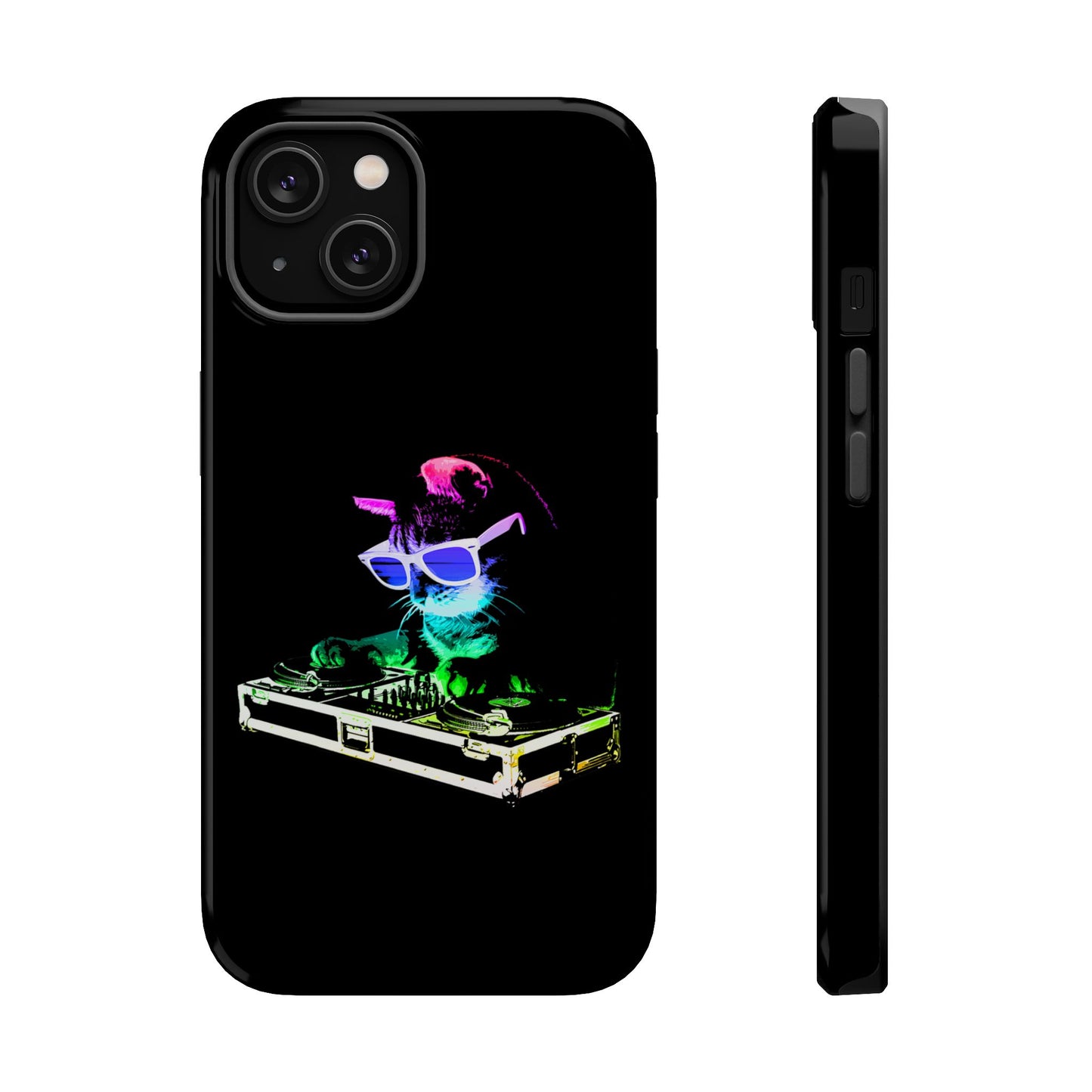 iPhone Case - Retro Rainbow DJ Kitty - MagSafe