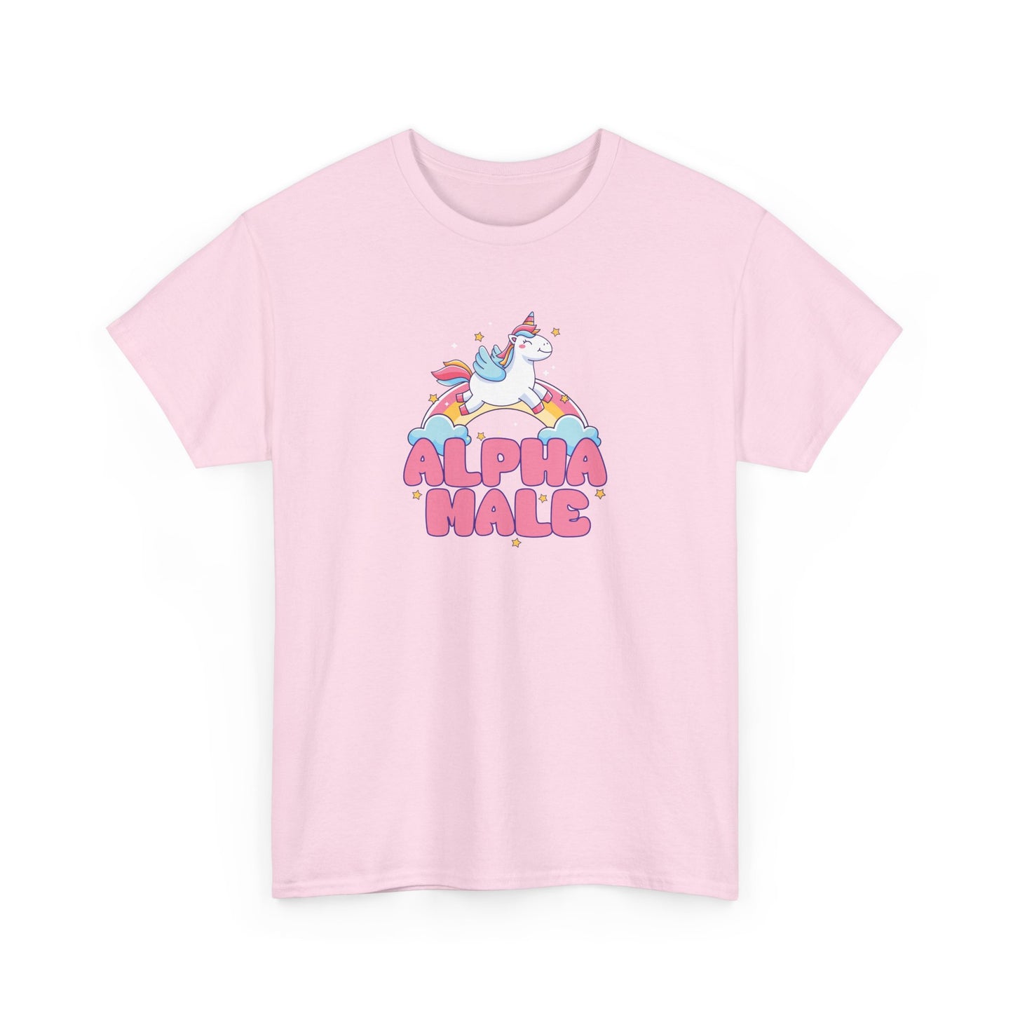 Funny 'Alpha Male' Unicorn and Rainbow Novelty T-Shirt