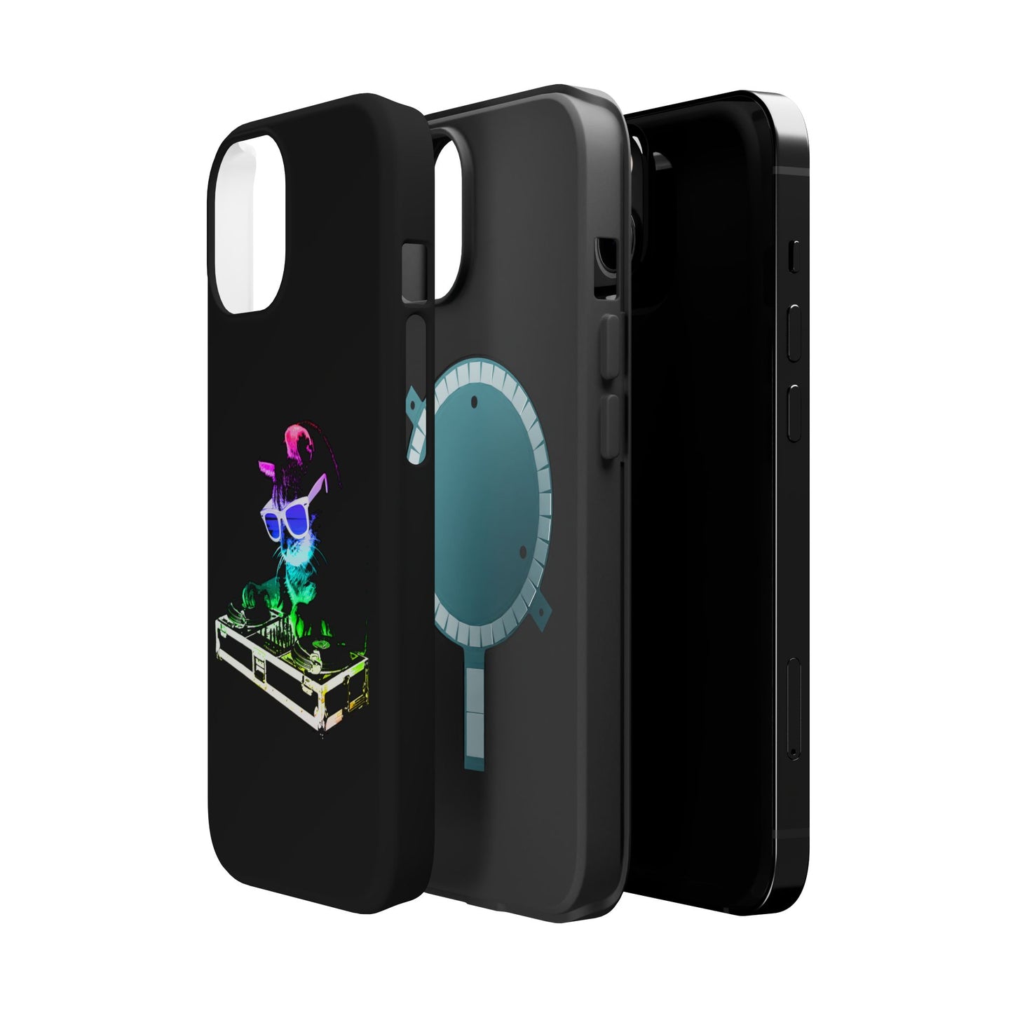 iPhone Case - Retro Rainbow DJ Kitty - MagSafe