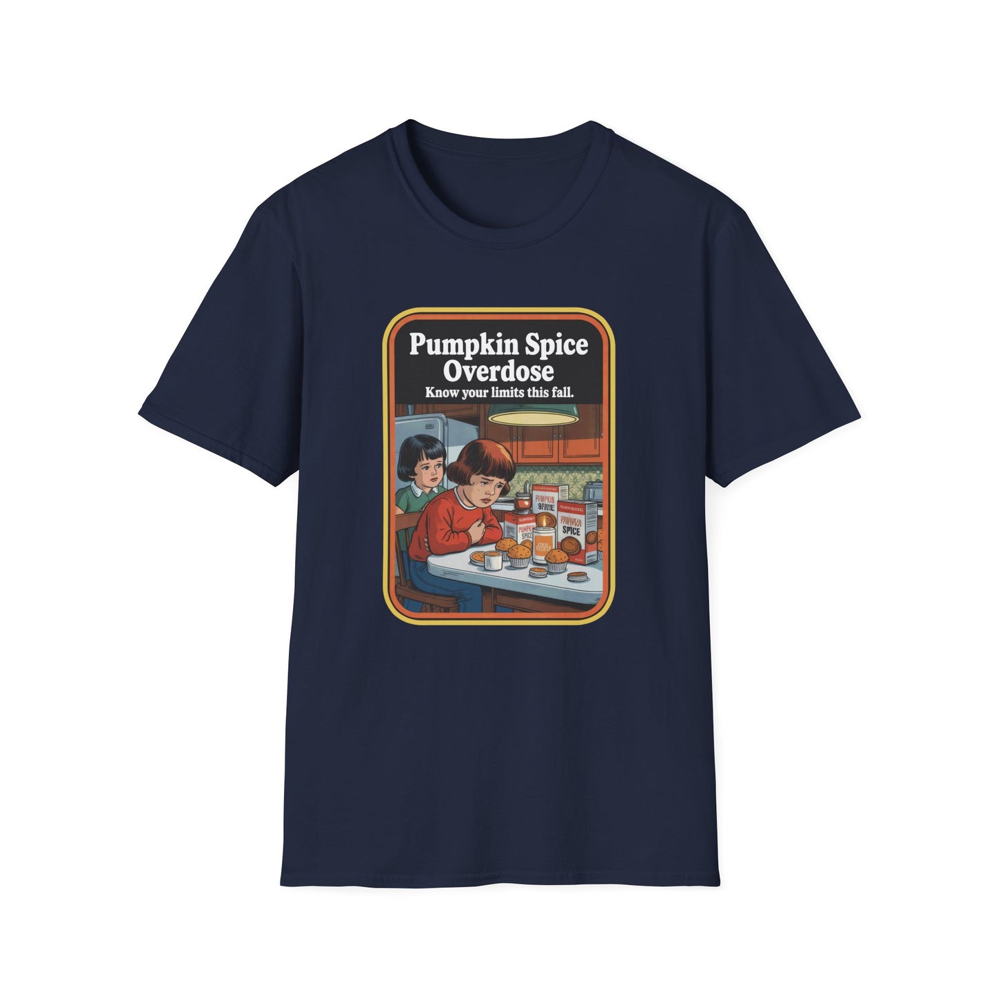 Pumpkin Spice Overdose T-Shirt, Funny Fall Apparel, Autumn Fashion, Seasonal Humor Tee, Cozy Gift for Coffee Lovers