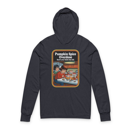 Pumpkin Spice Overdose Hooded Tee, Cozy Fall Apparel, Perfect for Autumn Gatherings, Halloween, Thanksgiving Gift