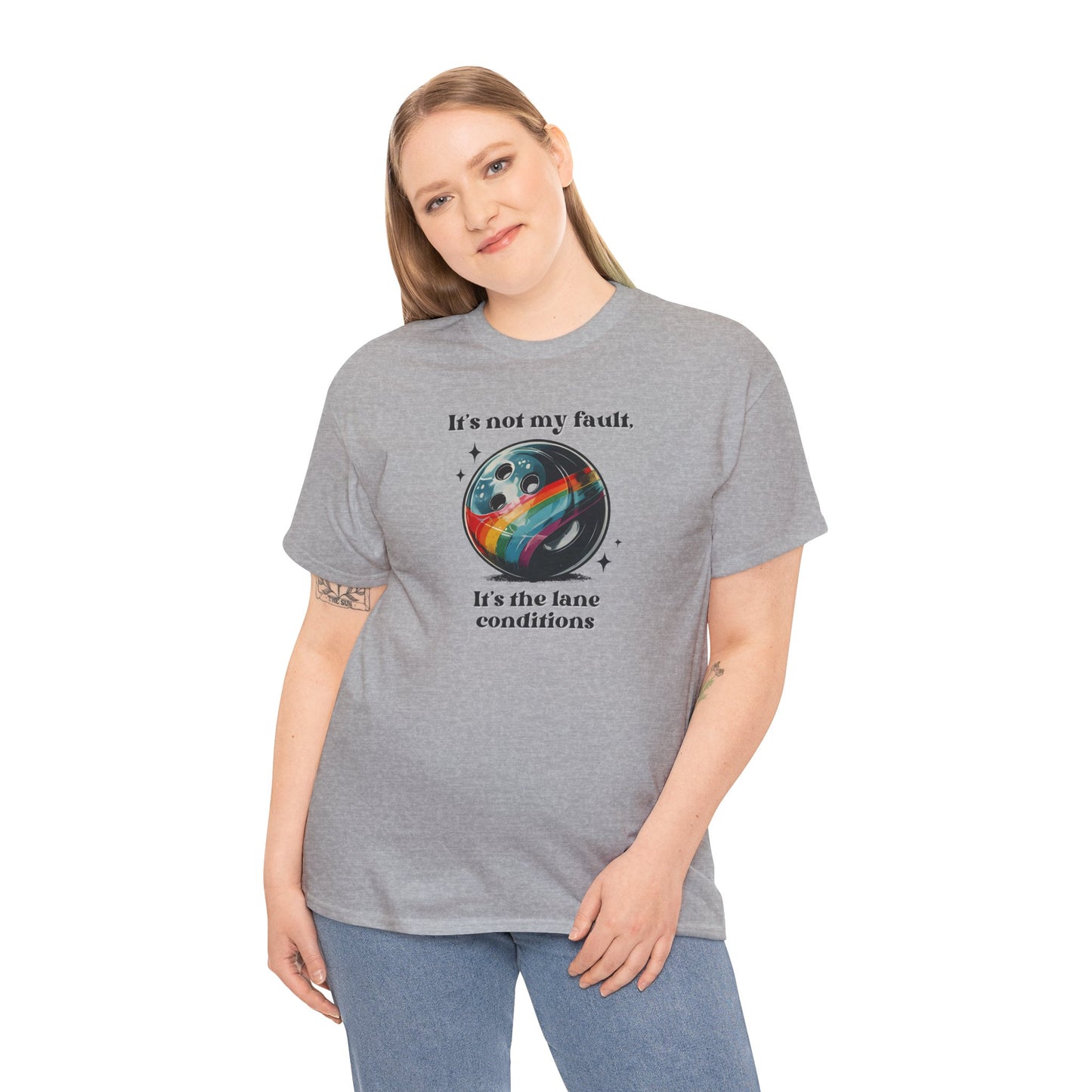 Funny Bowling Tee, 'It's The Lane Conditions' Unisex T-Shirt