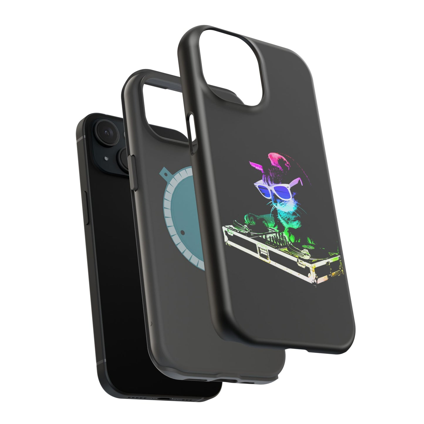 iPhone Case - Retro Rainbow DJ Kitty - MagSafe
