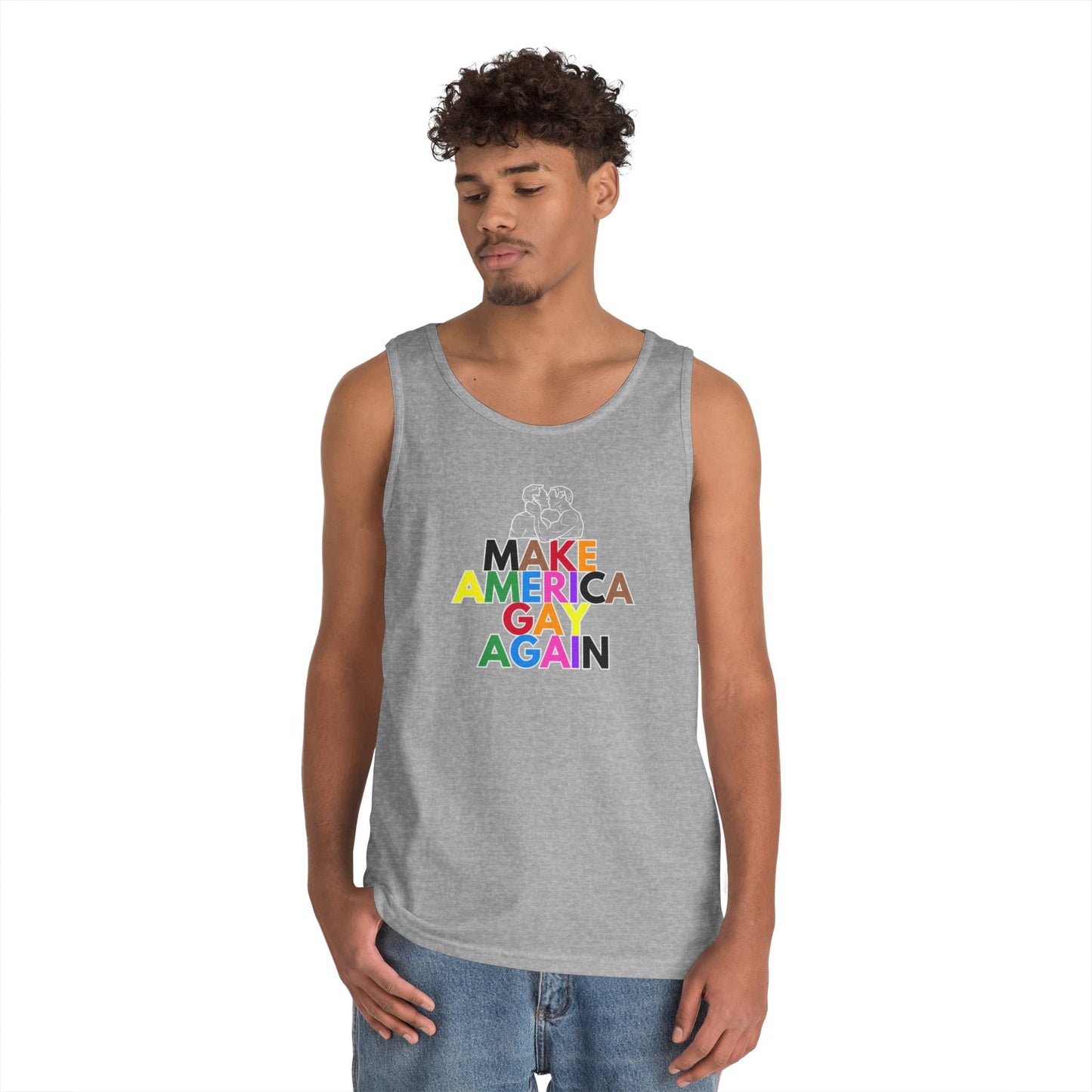 Make America Gay Again Unisex Heavy Cotton Tank Top - LGBTQ+ Pride Wear