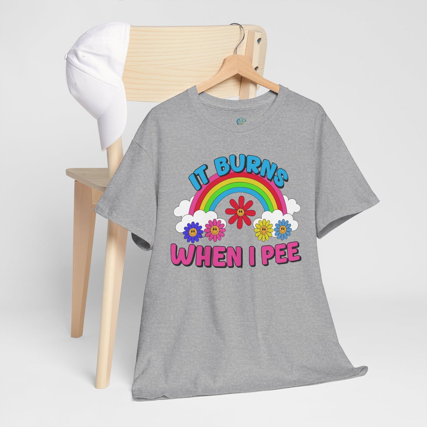 Funny It Burns When I Pee T-Shirt, Unisex Heavy Cotton Tee, Joke Tee, Gag Gift Shirt, Humor Top