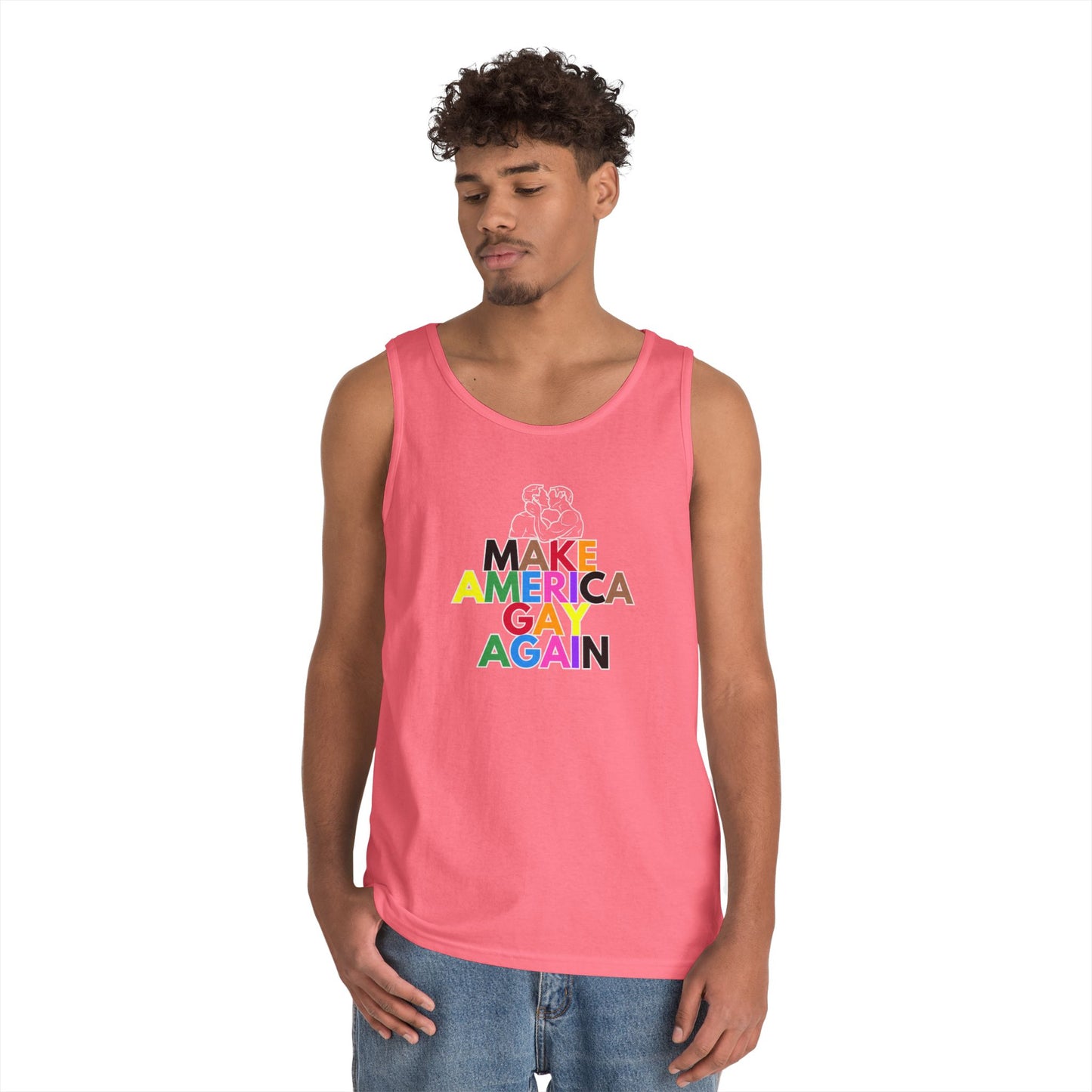 Make America Gay Again Unisex Heavy Cotton Tank Top - LGBTQ+ Pride Wear