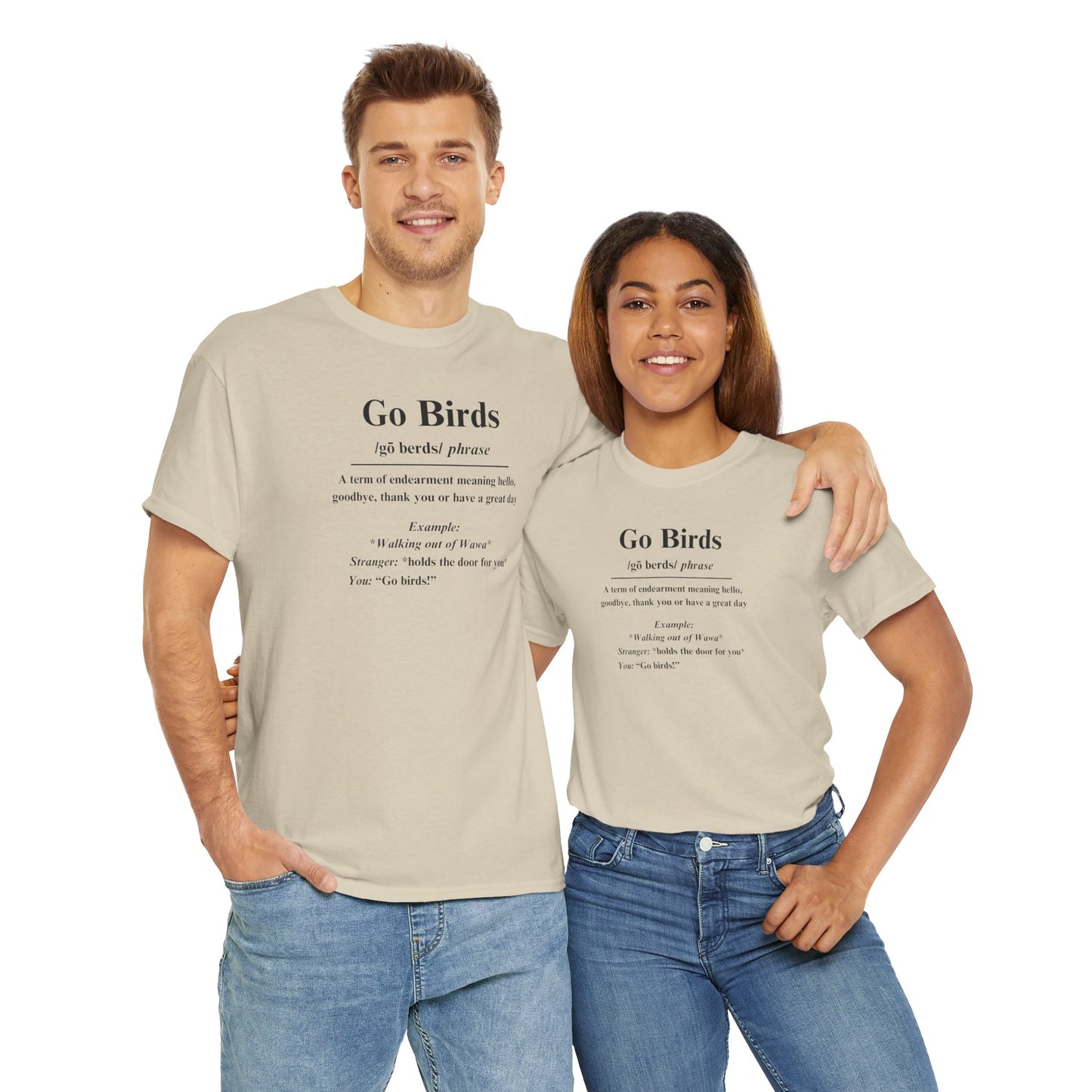 Go Birds Unisex Heavy Cotton Tee - Casual Gift for Bird Lovers