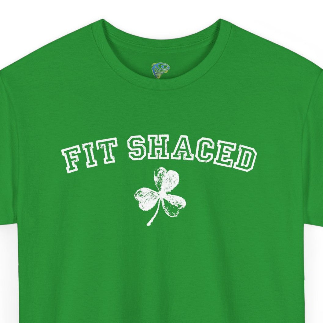 Funny St. Patrick's Day Unisex Heavy Cotton Tee - "Fit Shaced" Shamrock Design