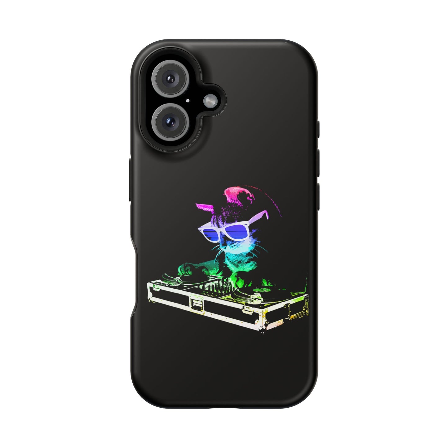iPhone Case - Retro Rainbow DJ Kitty - MagSafe