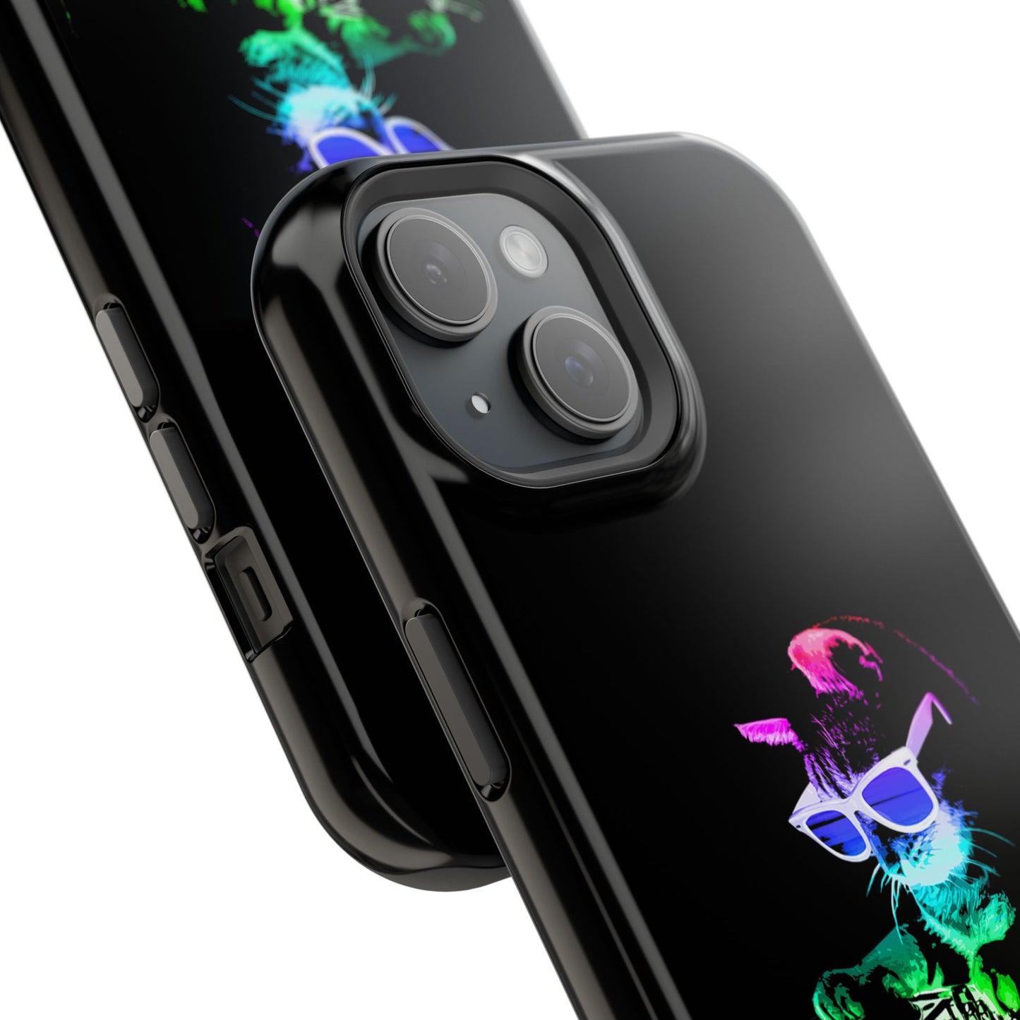 iPhone Case - Retro Rainbow DJ Kitty - MagSafe