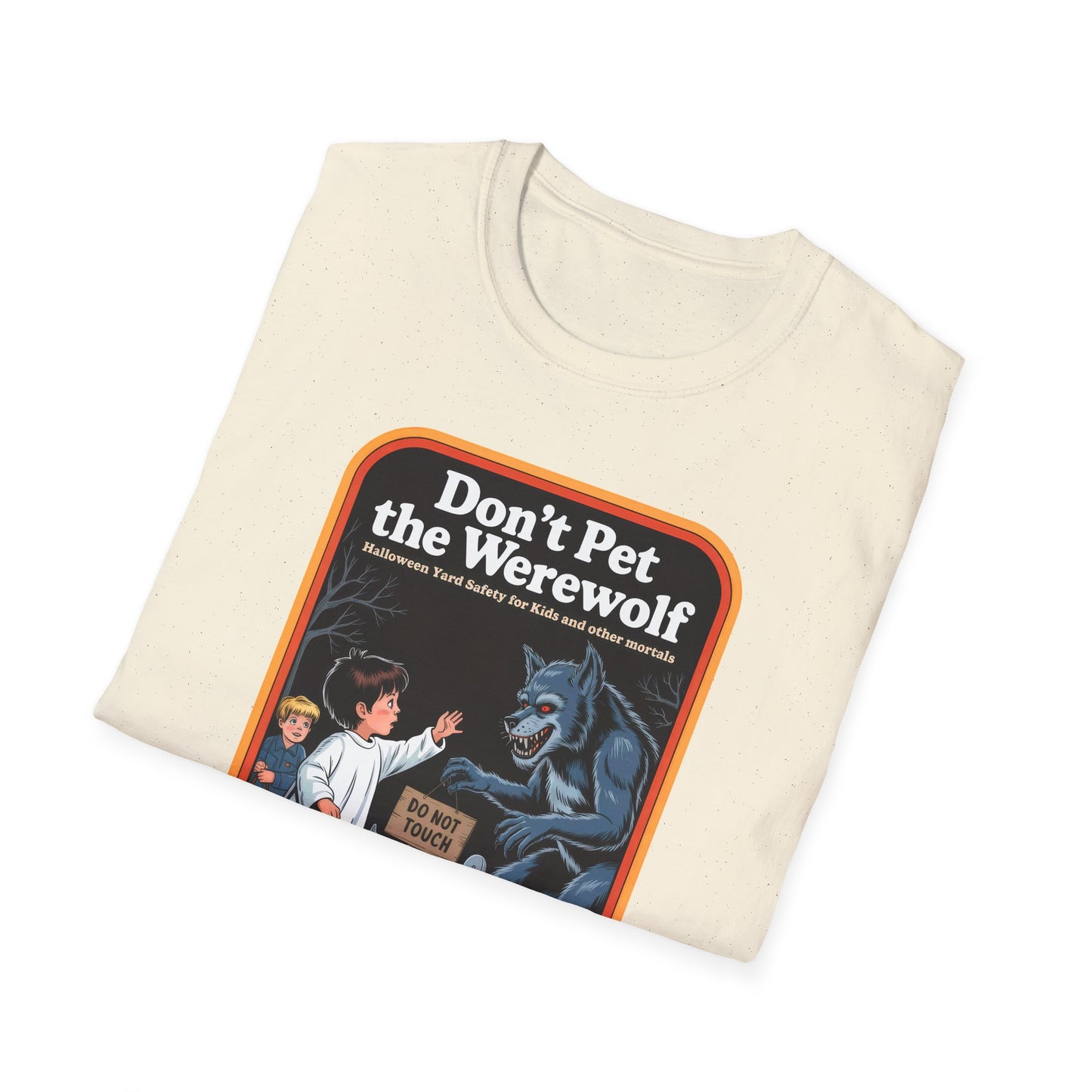 Funny Werewolf Warning Vintage Tee, Halloween Shirt, Spooky Graphic T-Shirt, Unisex Casual Wear, Autumn Outfit, Gift for Monster Lovers