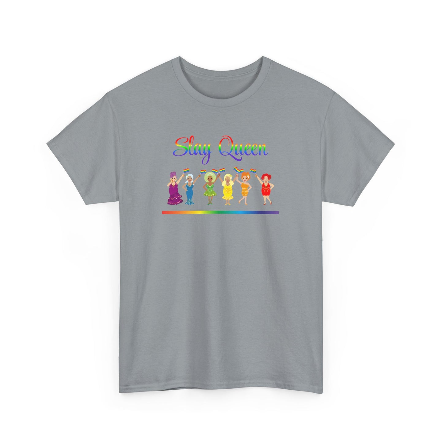 Pride Celebratory Drag Queen Tee - Slay Queen, Unisex Cotton Tee, LGBTQ+ Apparel