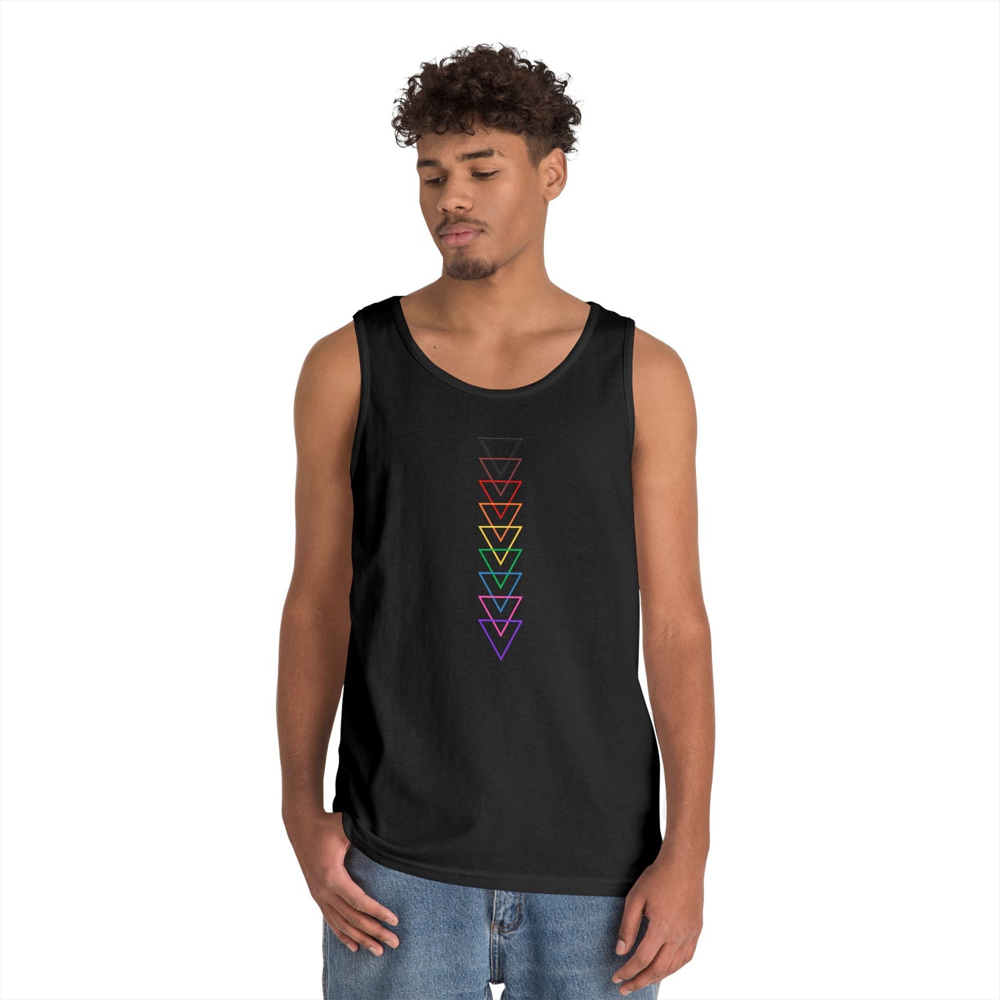 LGBTQ+ Pride Arrows Design Unisex Heavy Cotton Tank Top - Summer Vibes