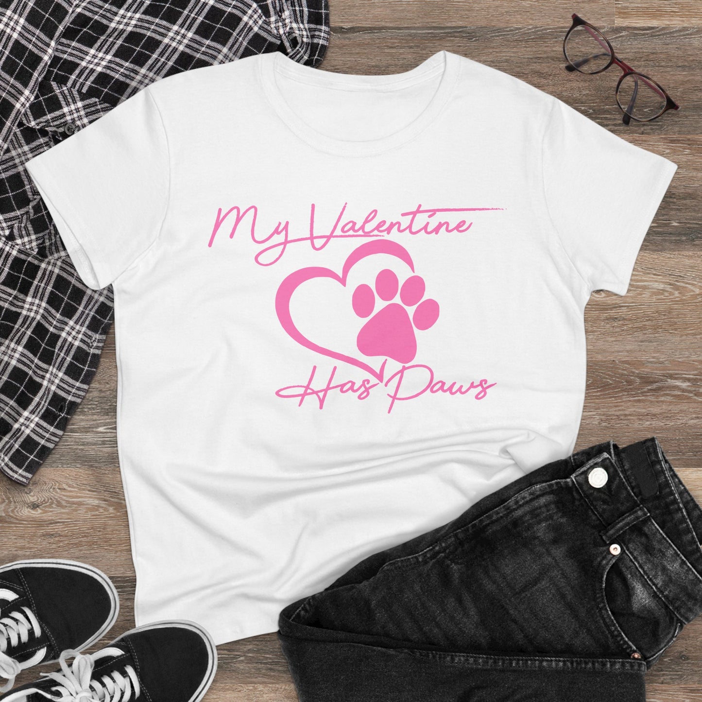Dog Lover Women's T-Shirt - Valentine's Day 'My Valentine Has Paws'