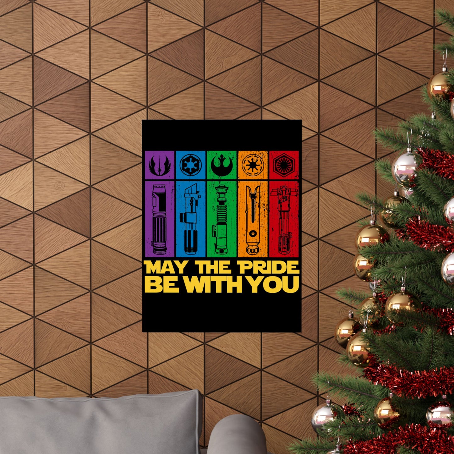 Rainbow Pride Star Wars Posters, LGBTQ Decor, Geek Art Print, May the Pride Be With You, Nerdy Home Decor, Wall Art for All Occasions