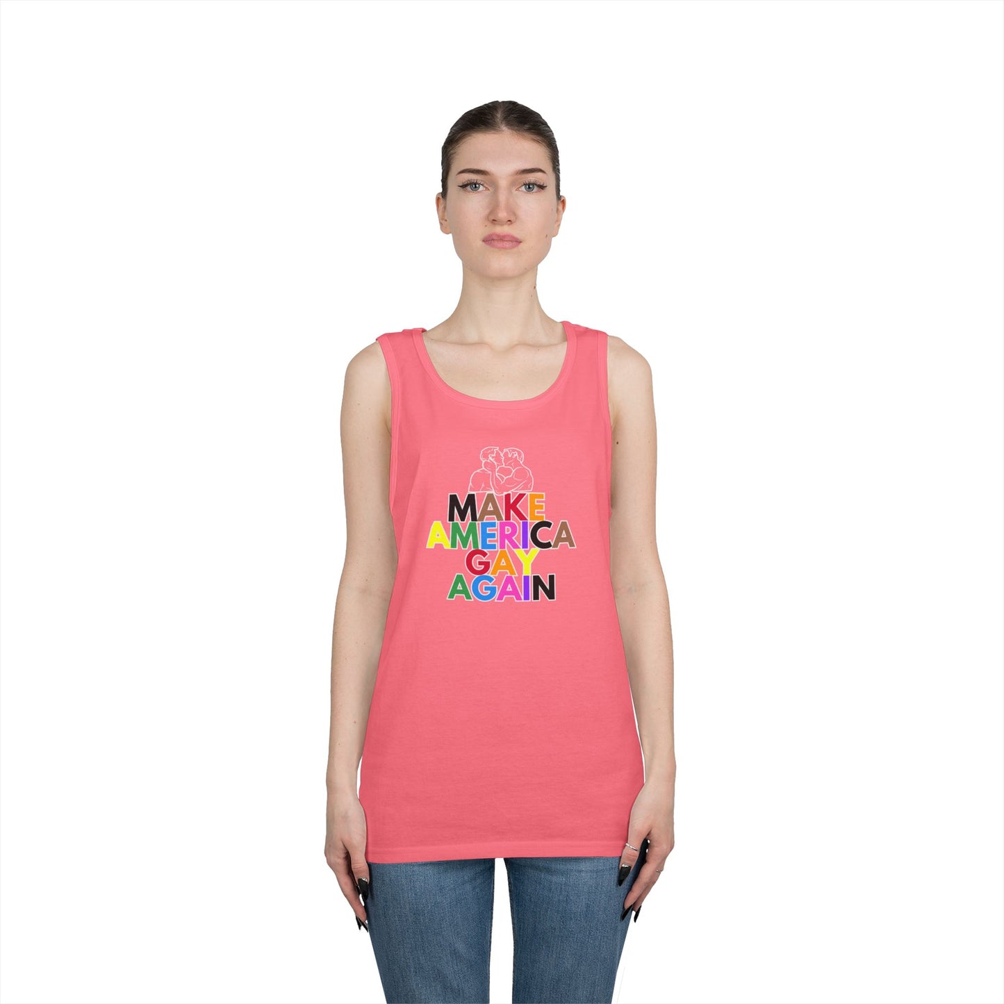 Make America Gay Again Unisex Heavy Cotton Tank Top - LGBTQ+ Pride Wear
