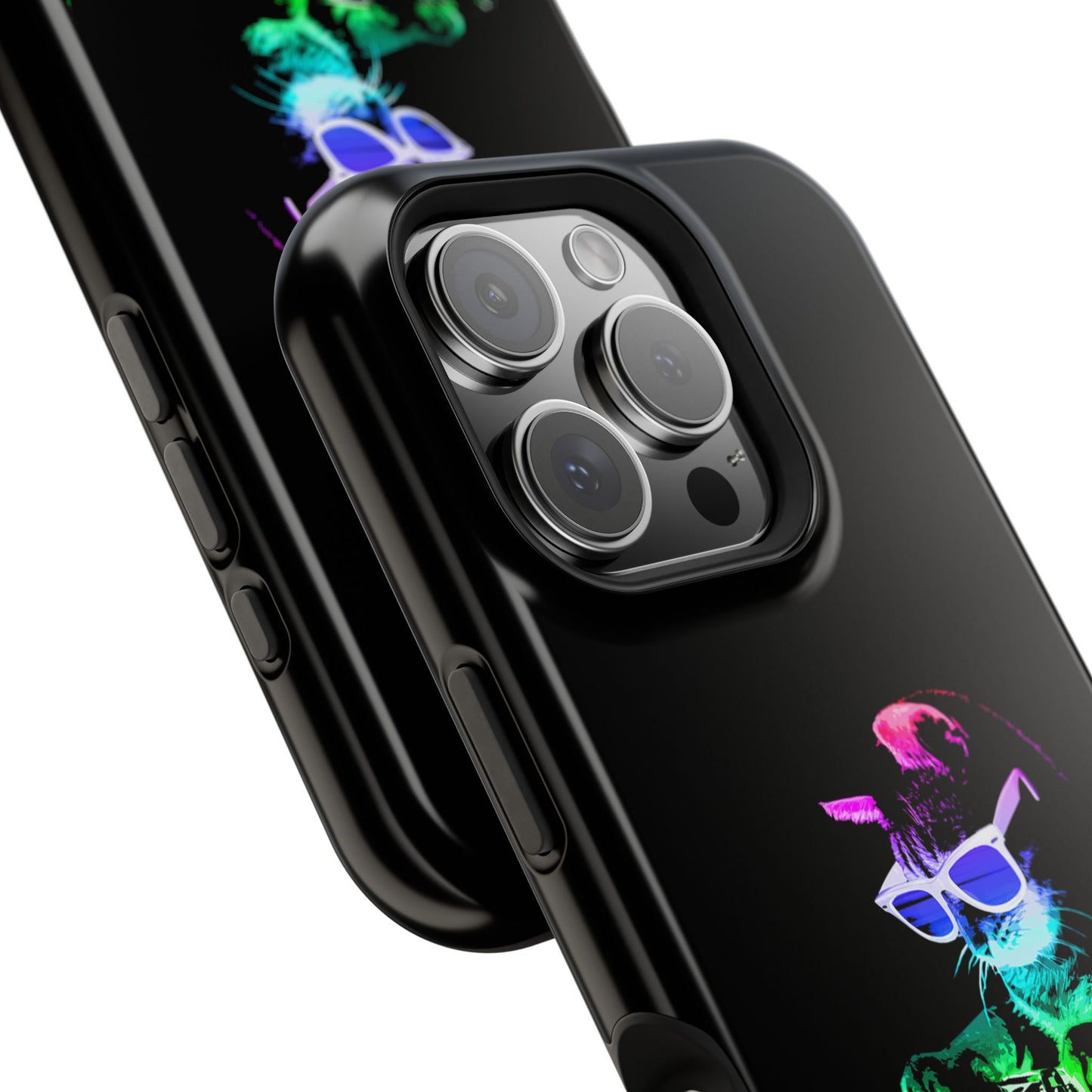 iPhone Case - Retro Rainbow DJ Kitty - MagSafe