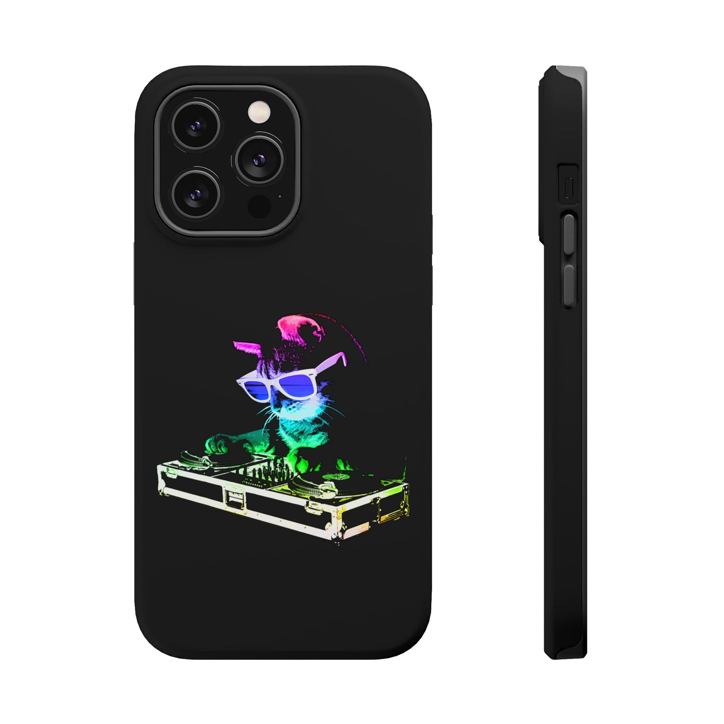 iPhone Case - Retro Rainbow DJ Kitty - MagSafe