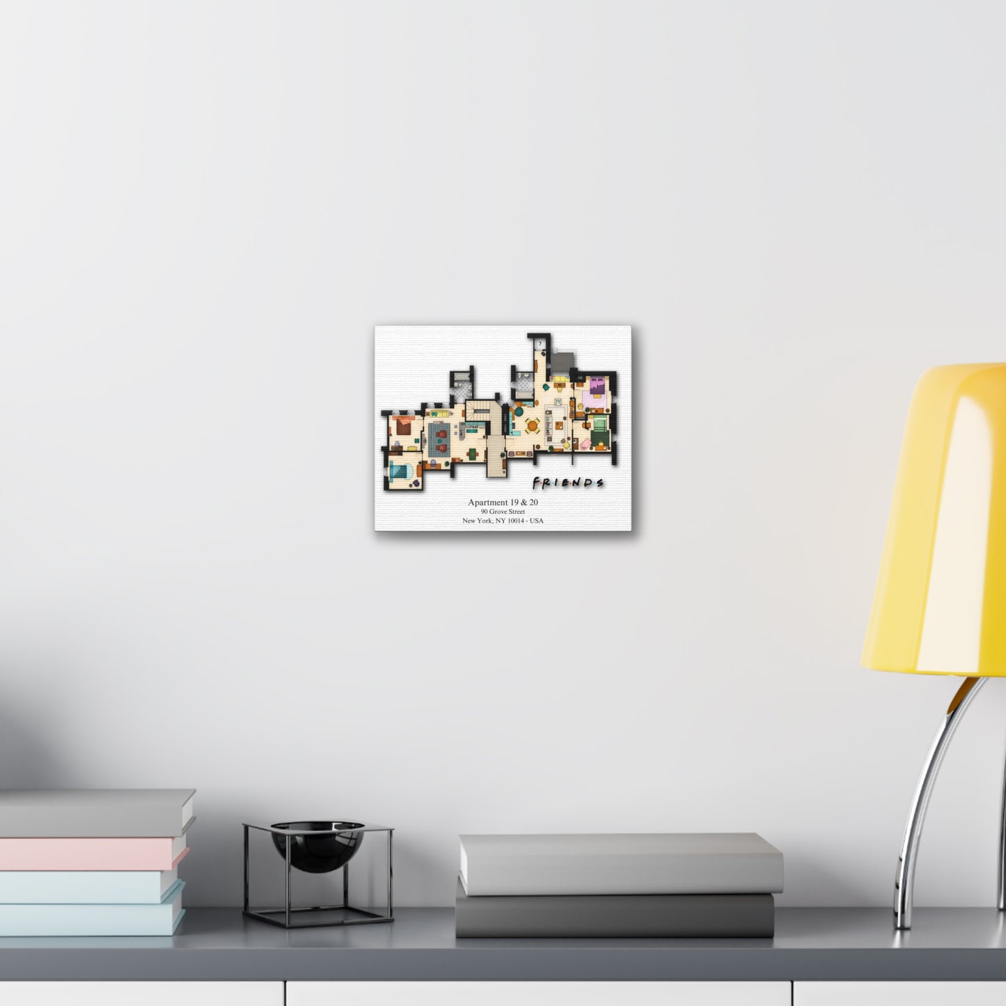 Friends TV Show Apartments 19 & 20 Layout Canvas Prints - Various Size Options